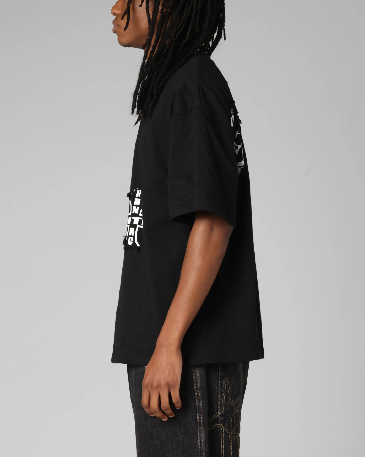 Loiter Destruction T-Shirt Black Wash - Image 6