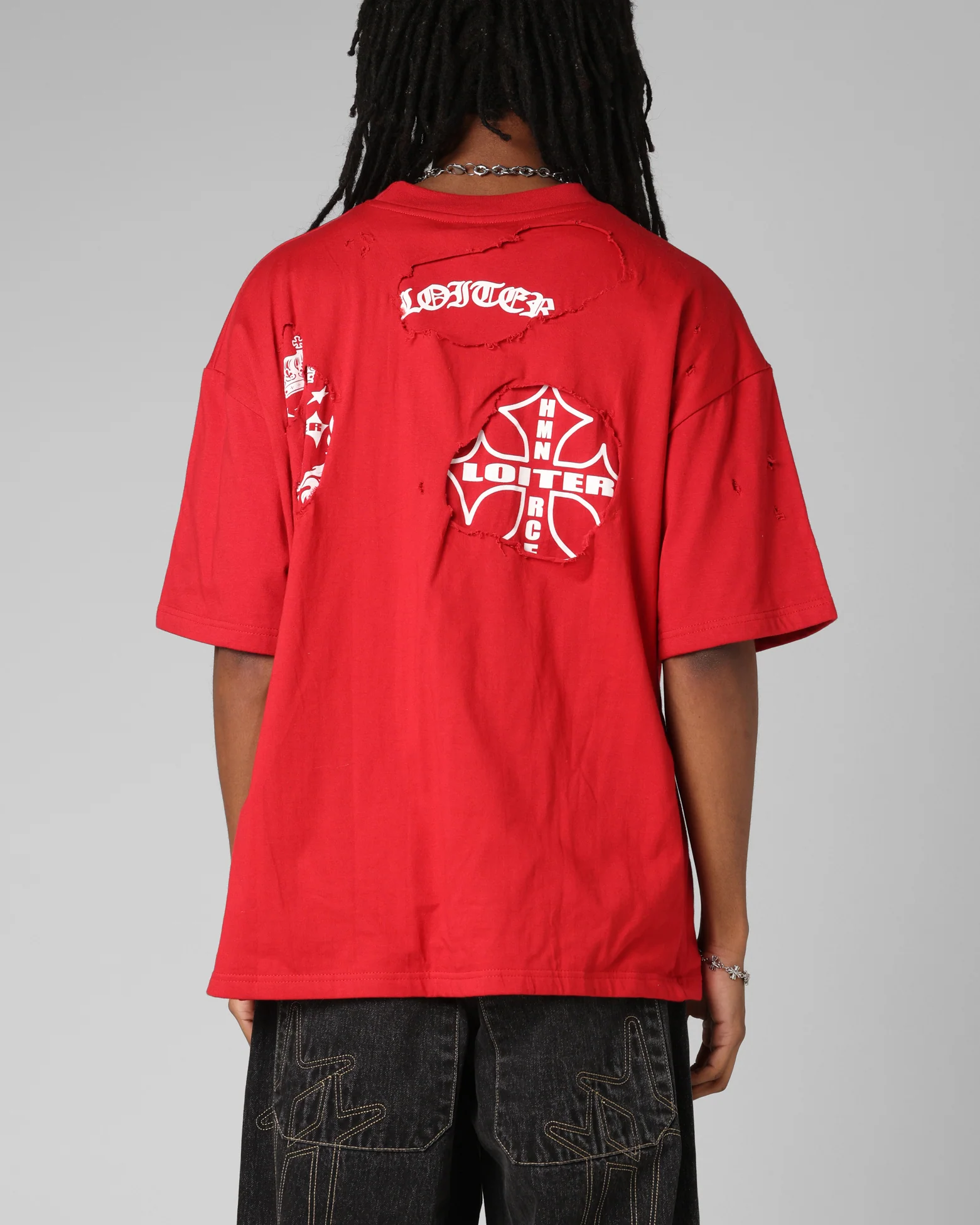 Loiter Destruction T-Shirt Red - Image 2
