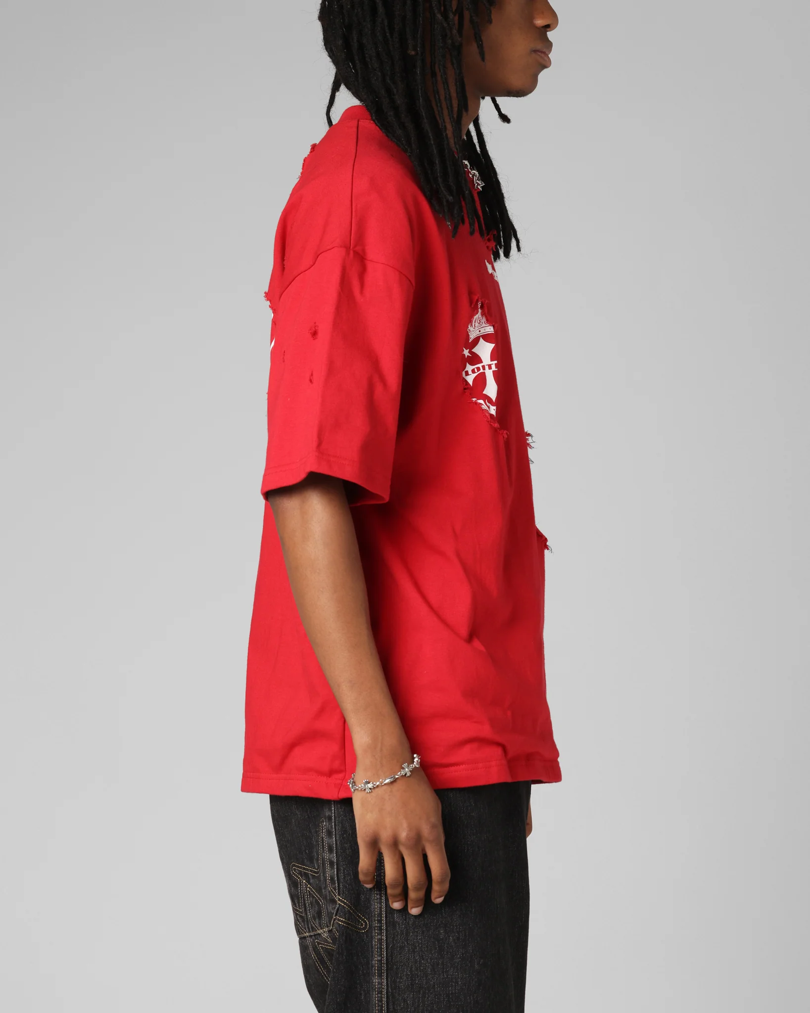 Loiter Destruction T-Shirt Red - Image 5