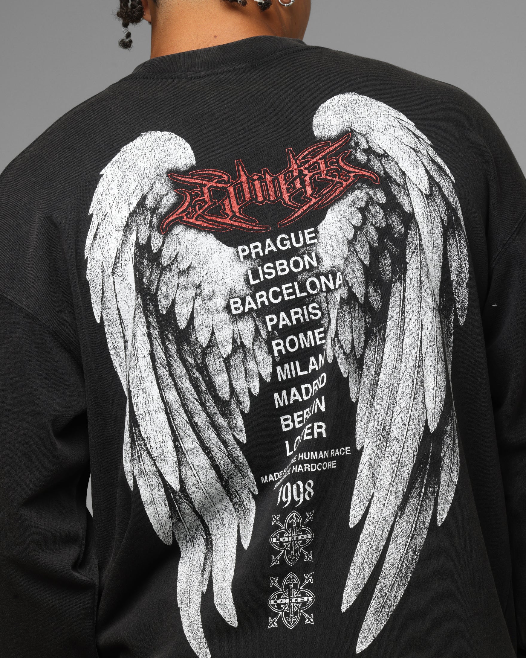 Loiter Dove Vintage Long Sleeve T-Shirt Black - Image 7