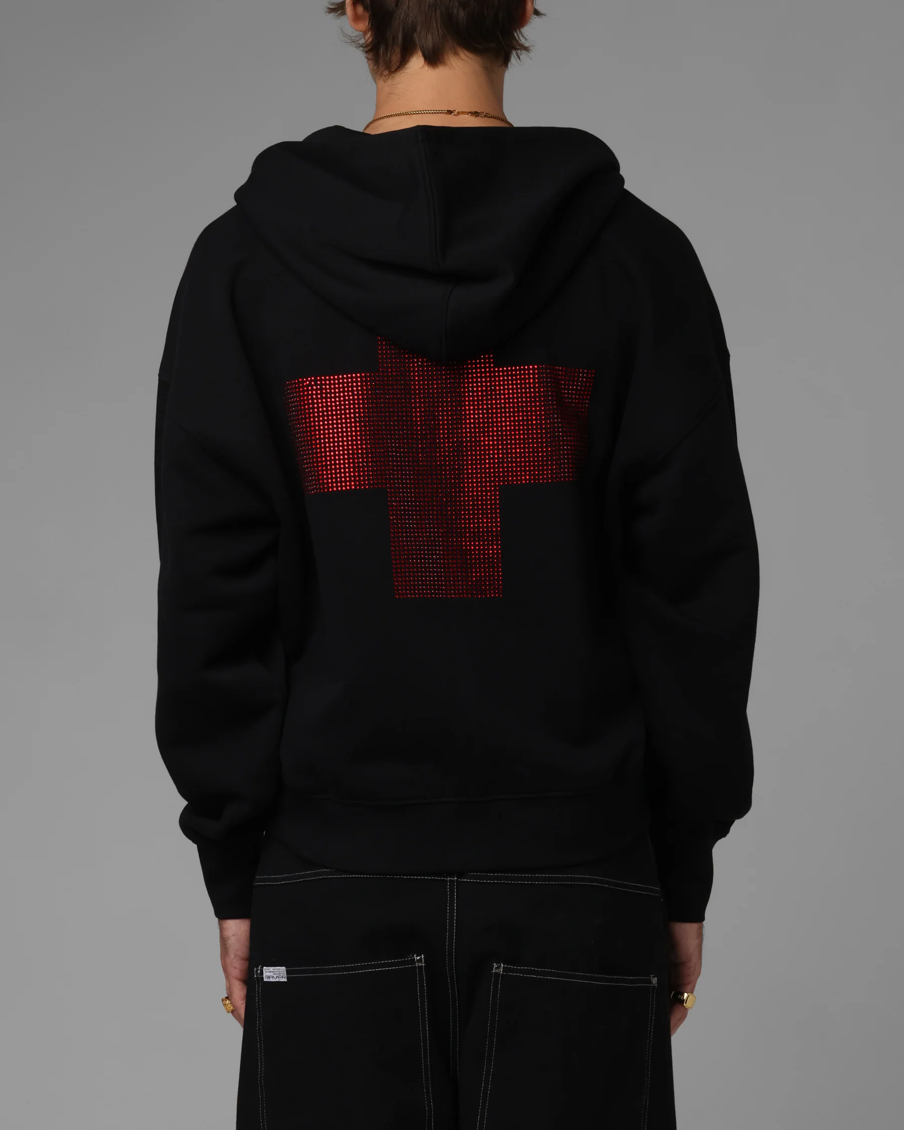 Loiter Drop Out Zip Hoodie Black - Image 2