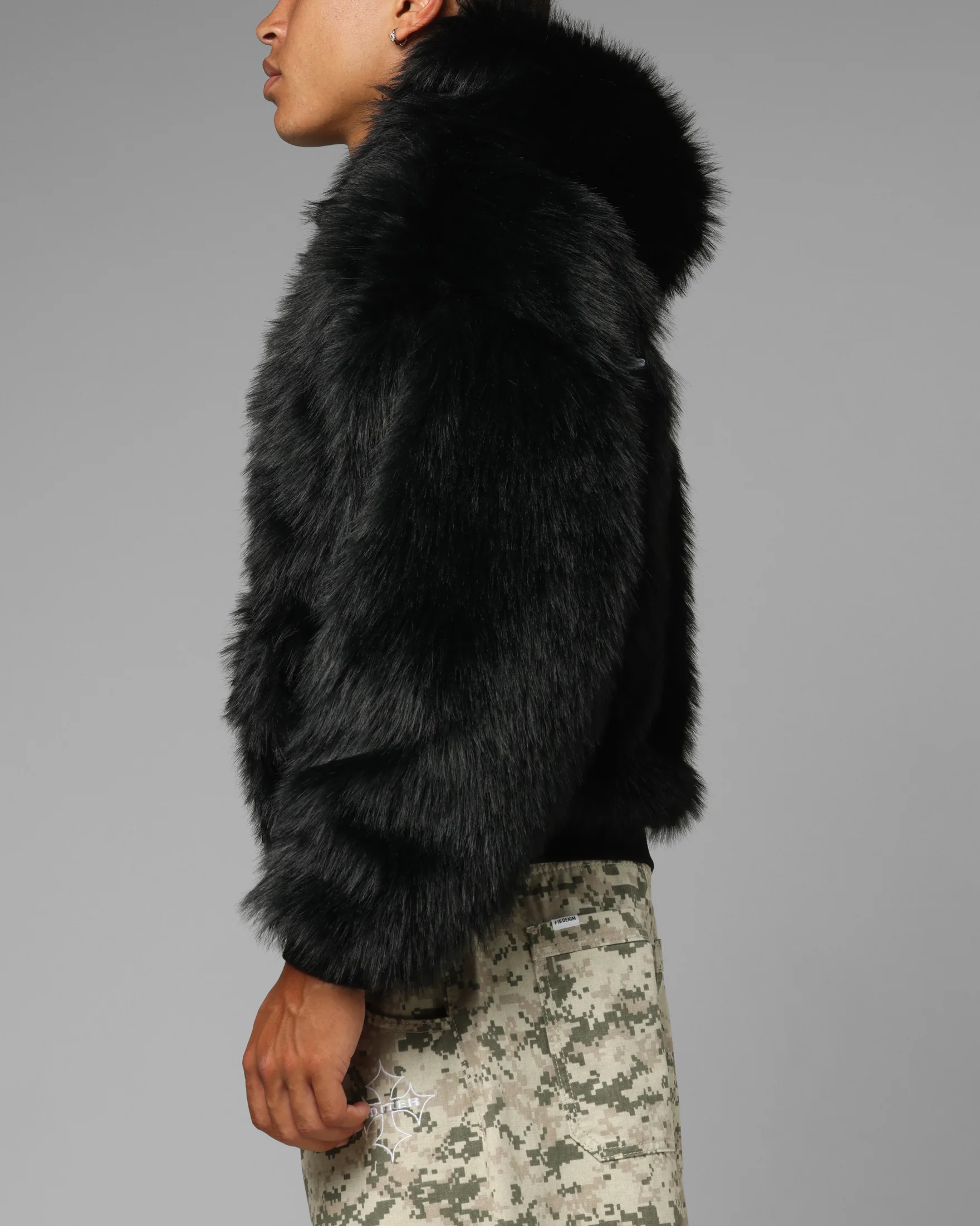 Loiter Eastern Bloc Fur Jacket Black - Image 6
