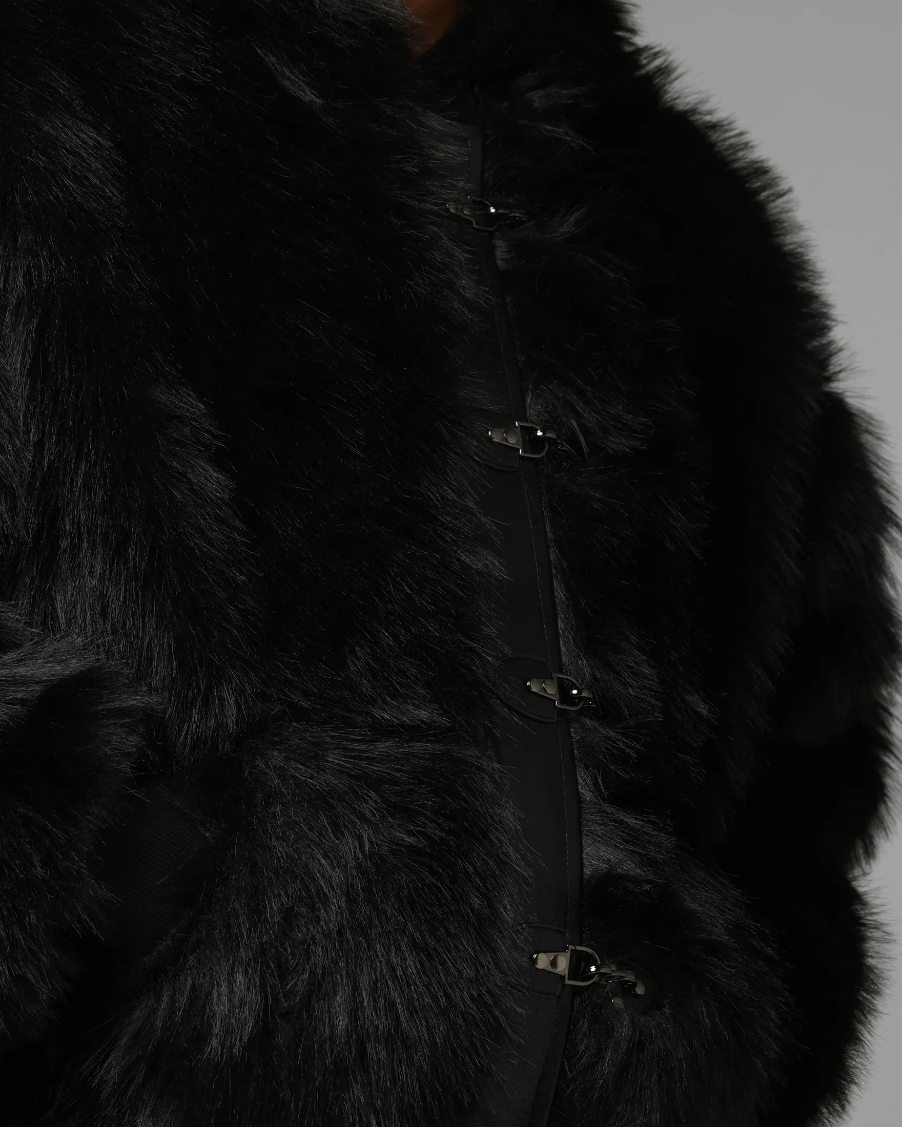 Loiter Eastern Bloc Fur Jacket Black - Image 9