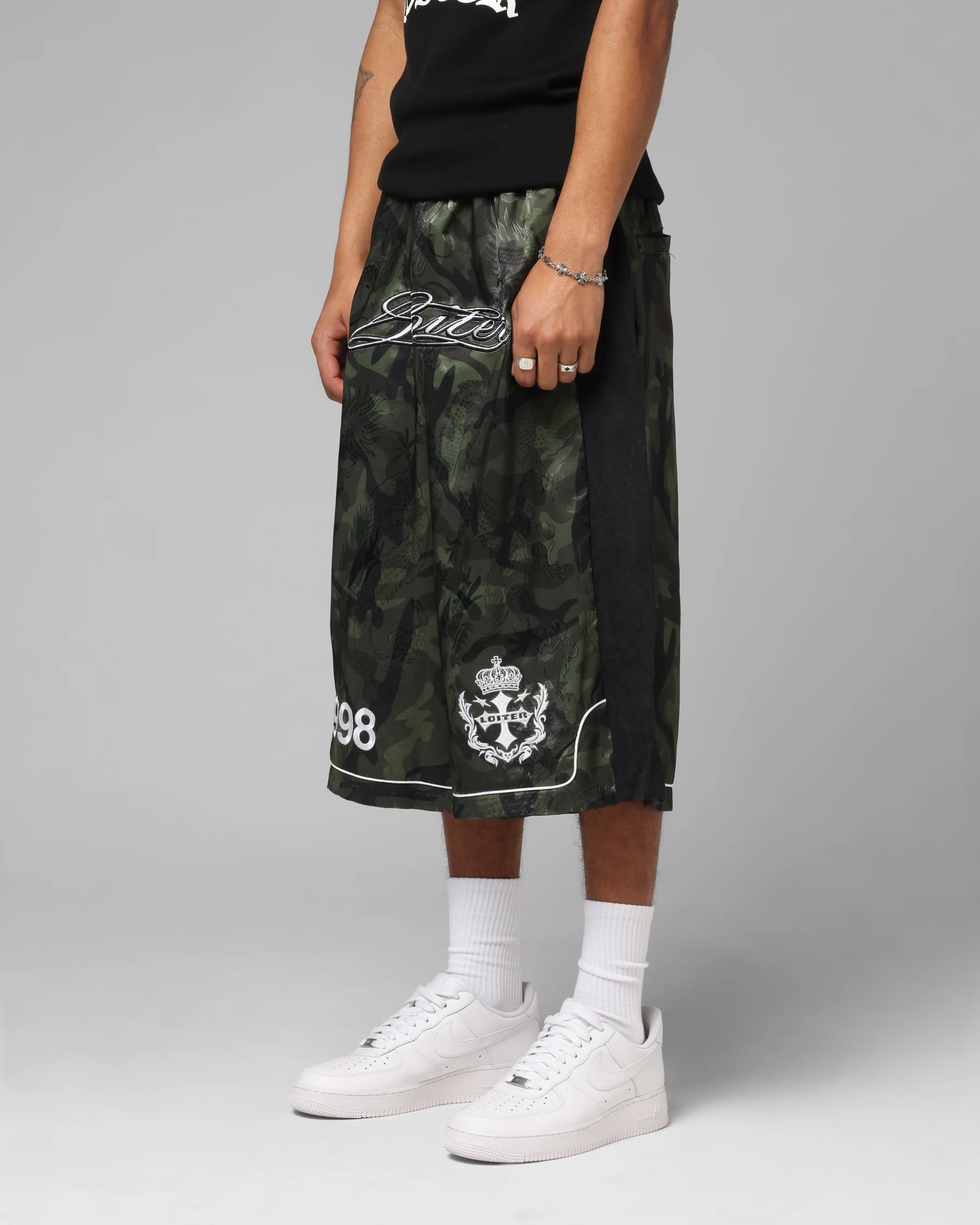 Loiter Fight Club 3 Quarter Shorts Woodland Camo - Image 6