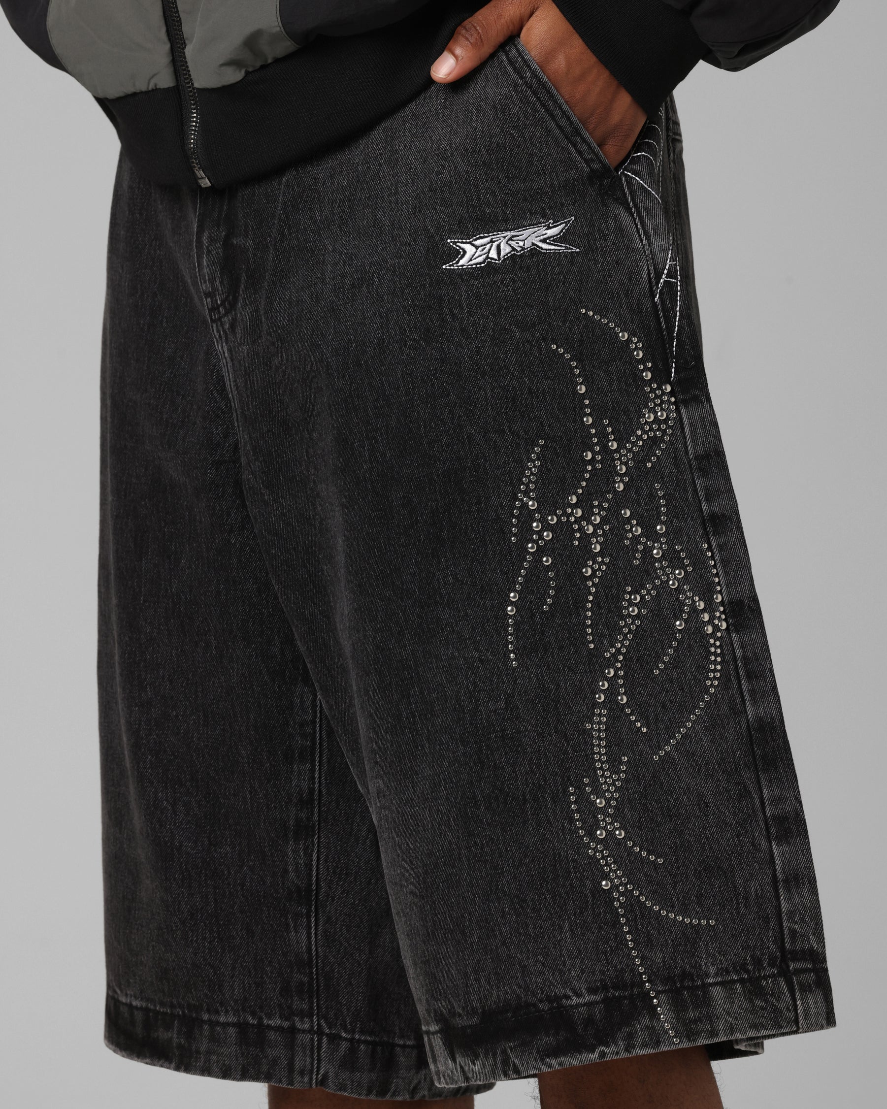 Loiter Goth Clique Jorts Black - Image 3