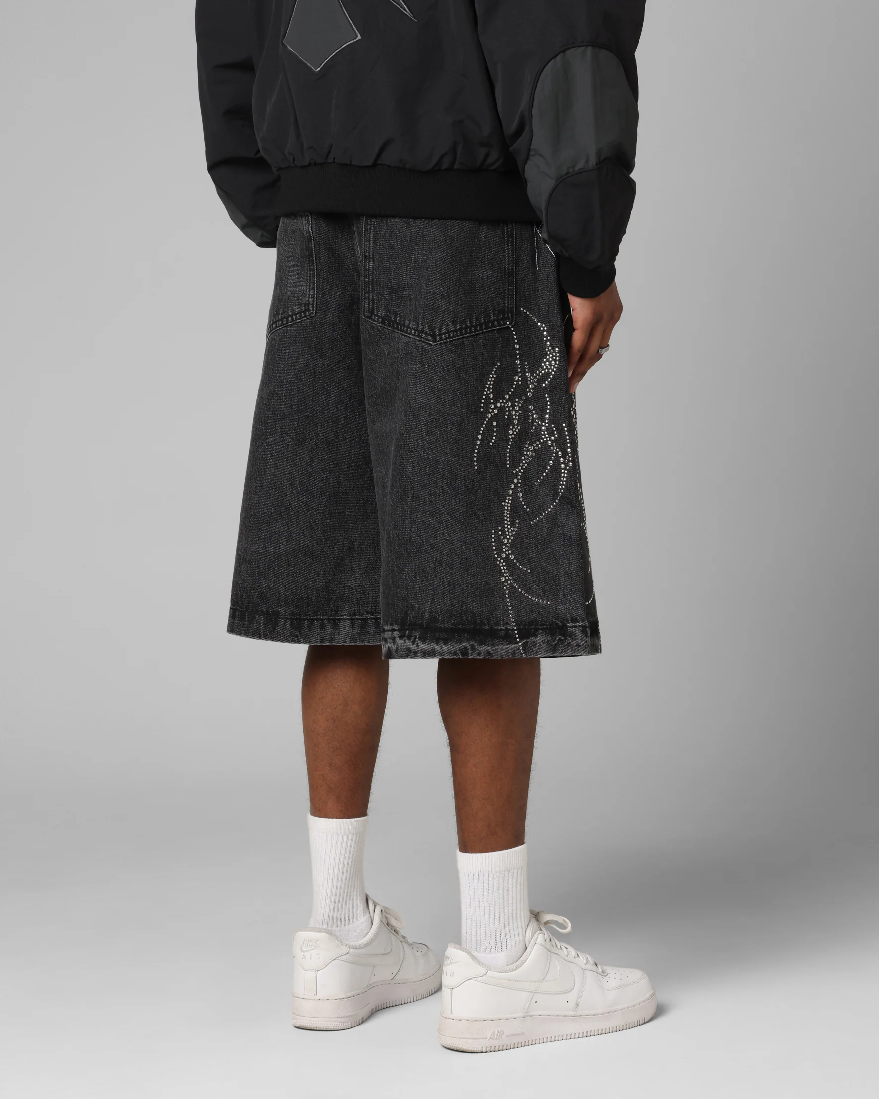 Loiter Goth Clique Jorts Black - Image 6
