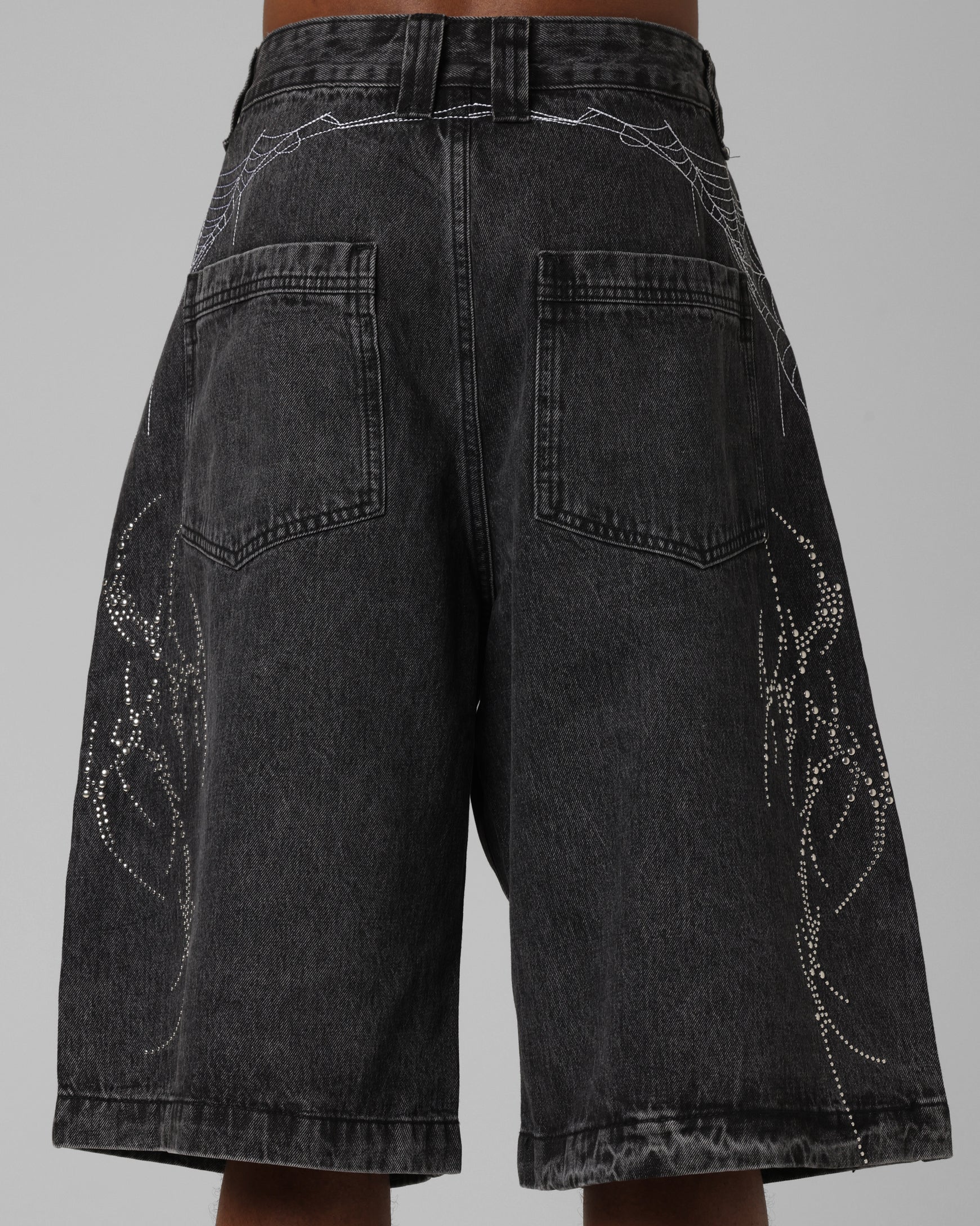 Loiter Goth Clique Jorts Black - Image 8