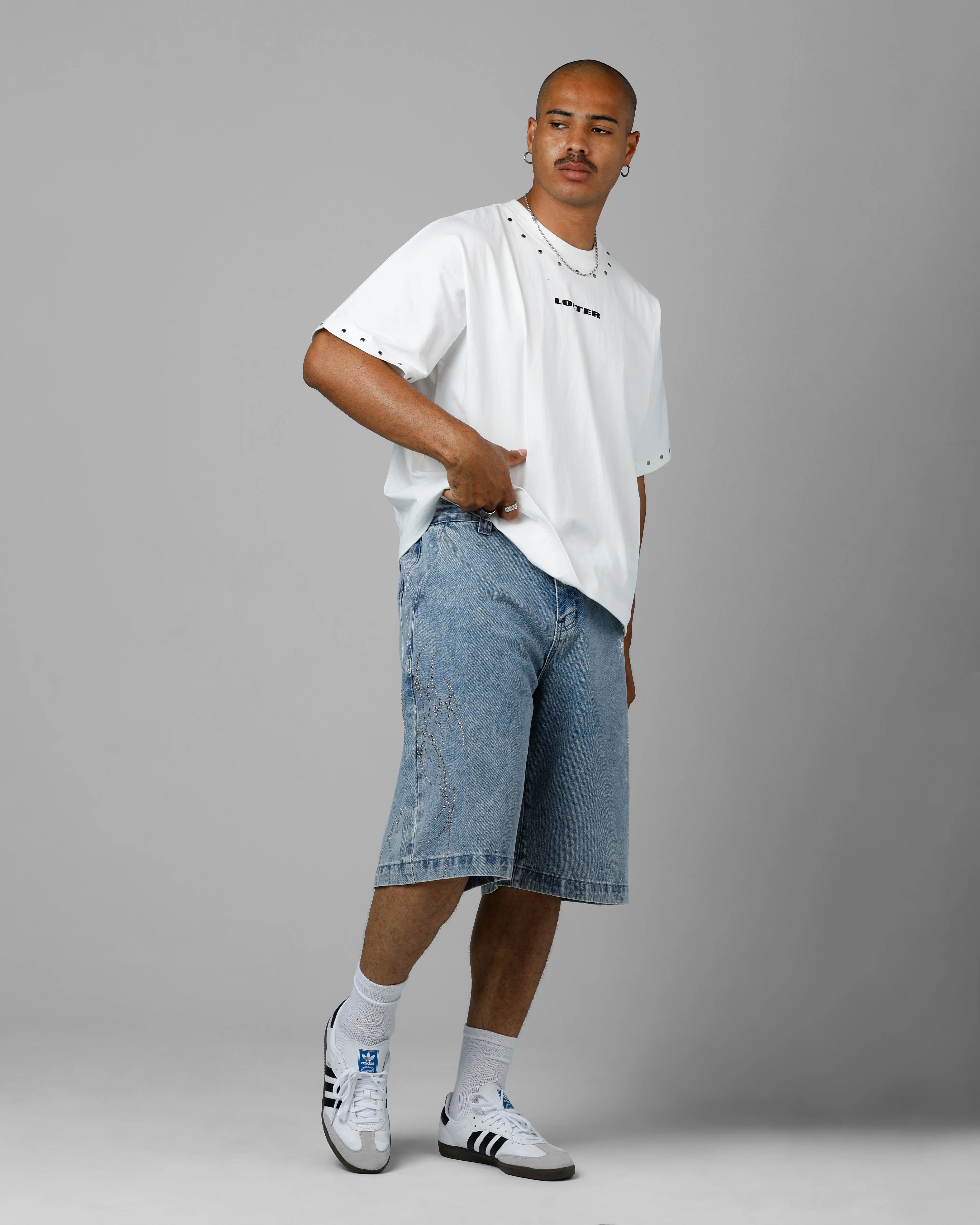 Goth Clique Jorts Blue Denim - Image 2