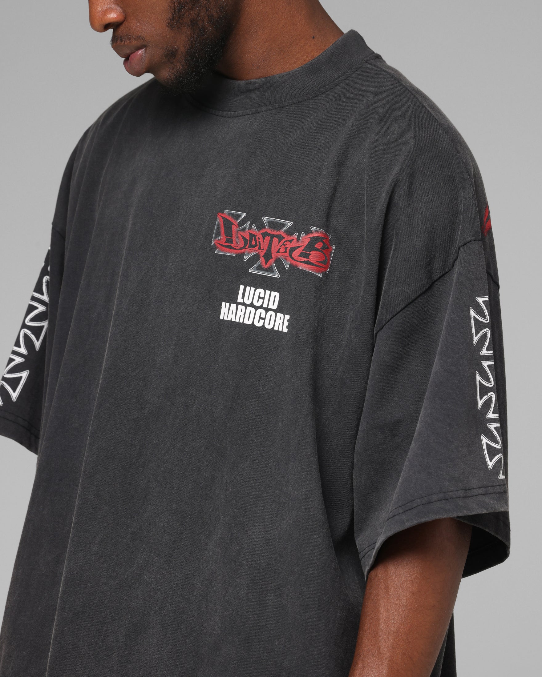 Loiter Hardcore Premium T-Shirt Washed Black - Image 7