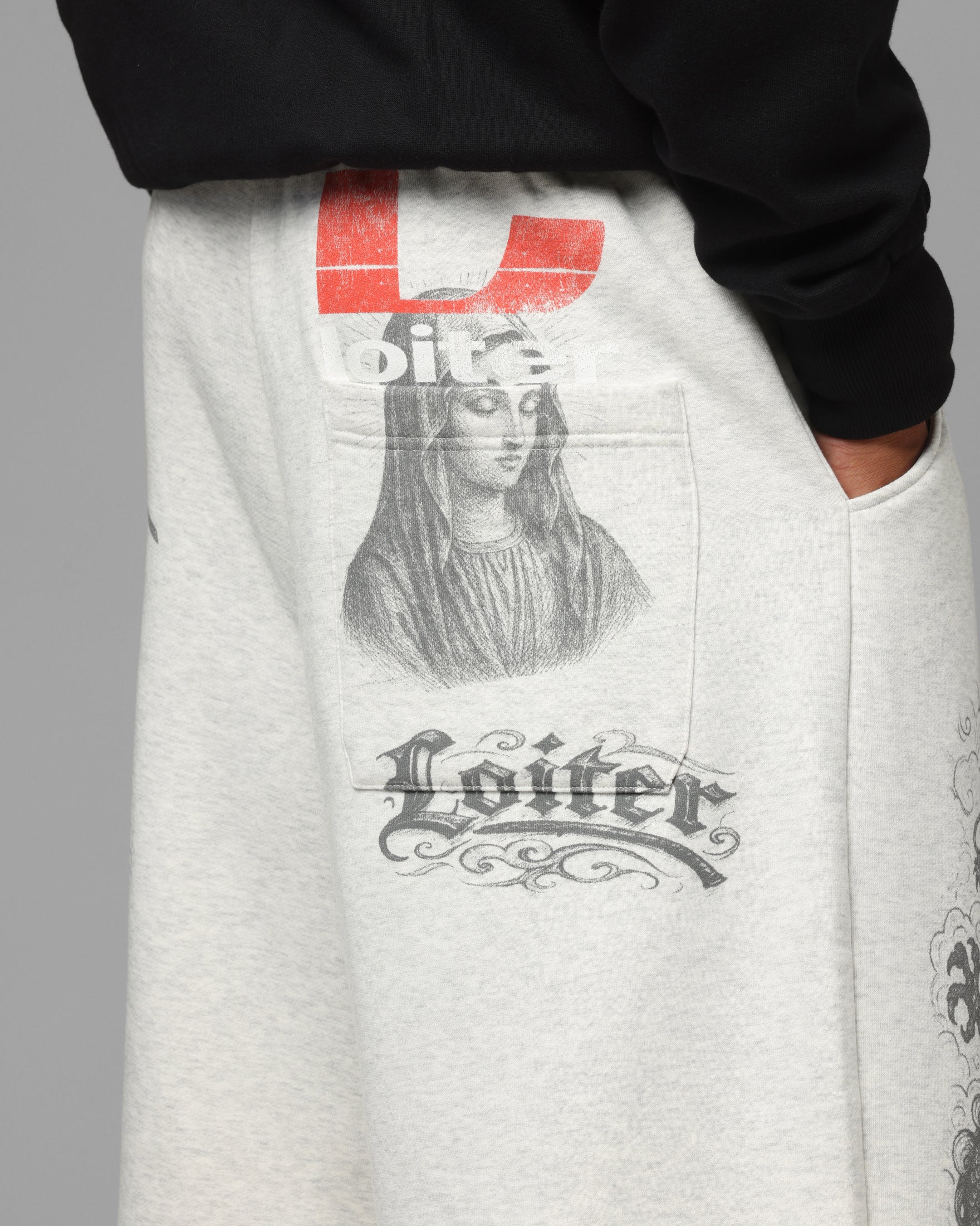 Loiter Holy Flame Sweatpants Grey - Image 4