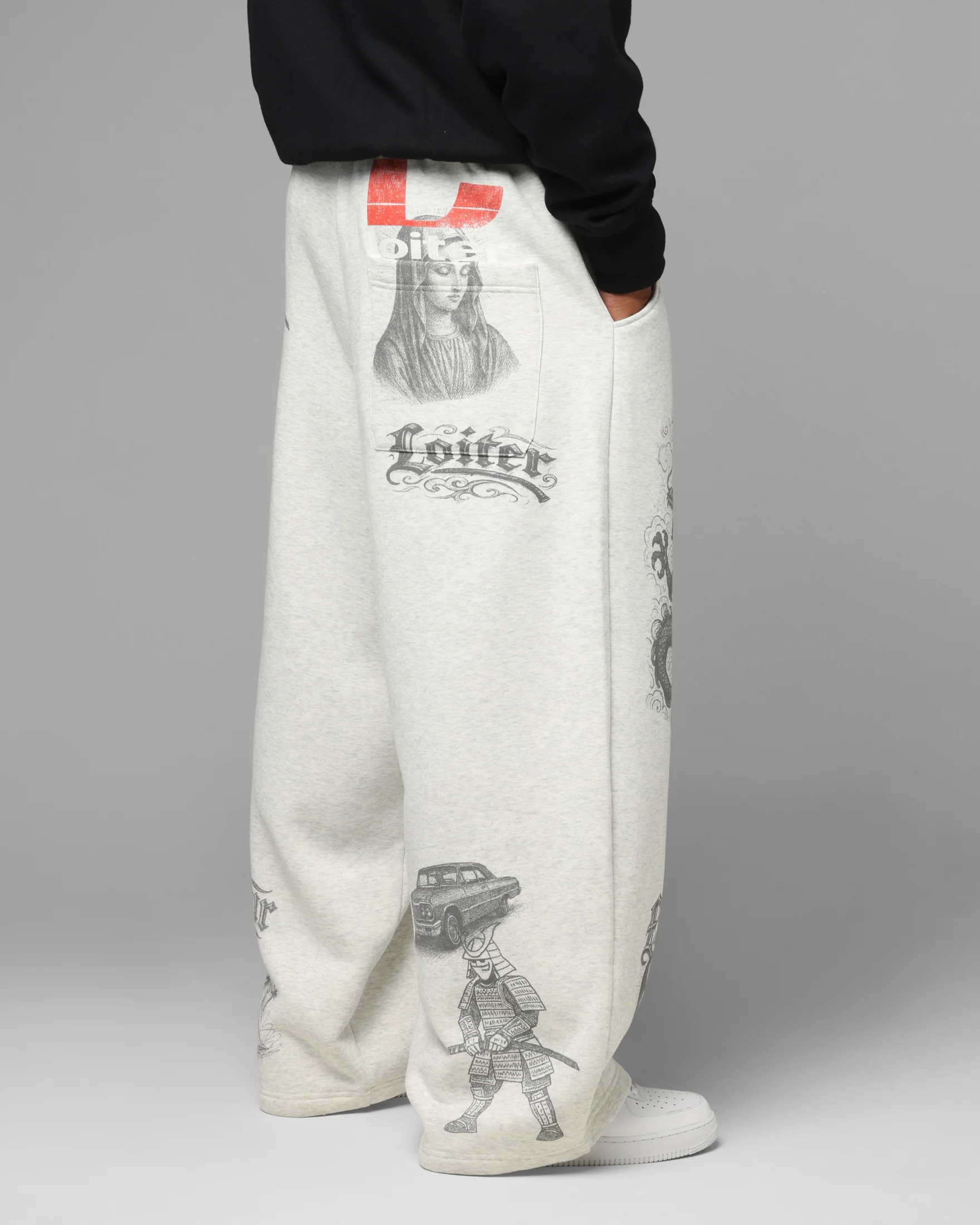 Loiter Holy Flame Sweatpants Grey - Image 5