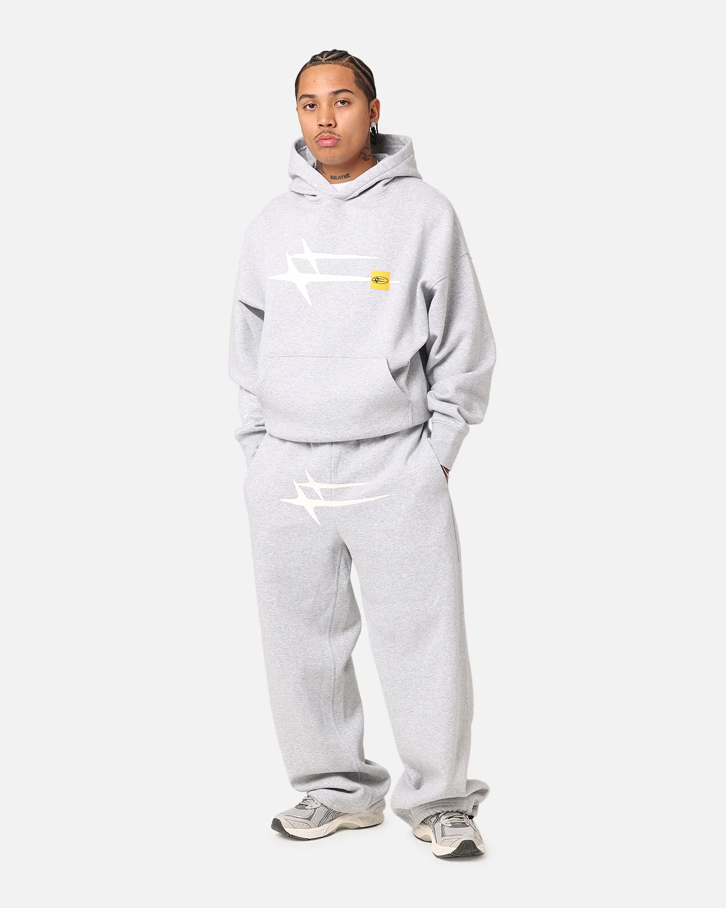 Loiter Hybrid Hoodie Grey Marle - Image 2
