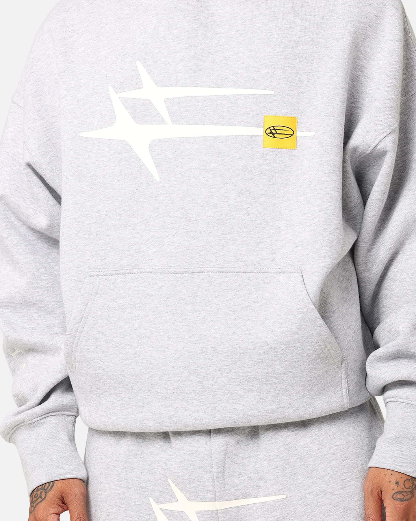 Loiter Hybrid Hoodie Grey Marle - Image 4