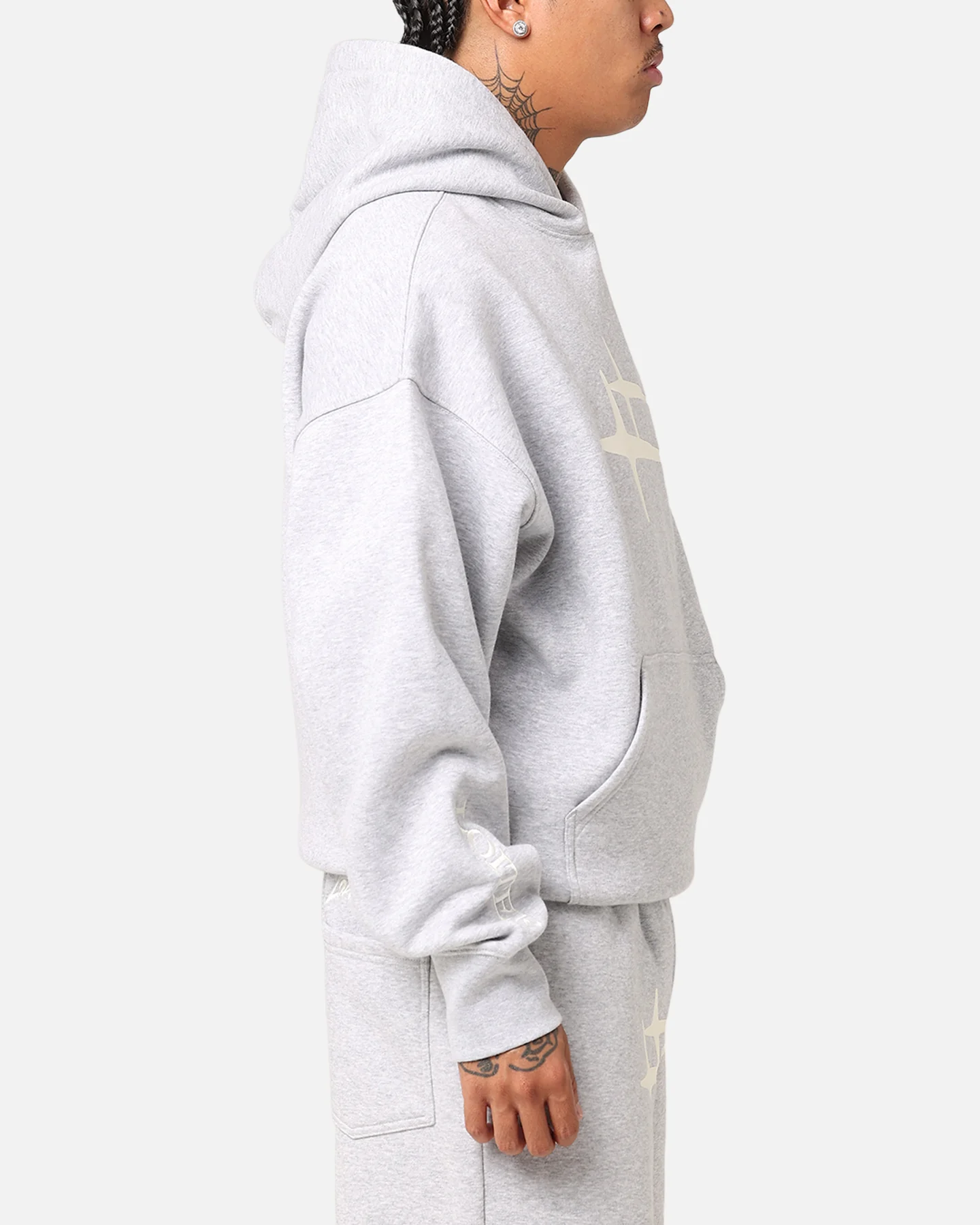Loiter Hybrid Hoodie Grey Marle - Image 5