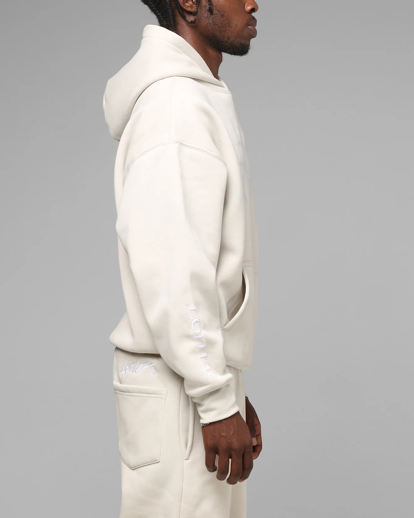 Loiter Hybrid Hoodie Stone - Image 4