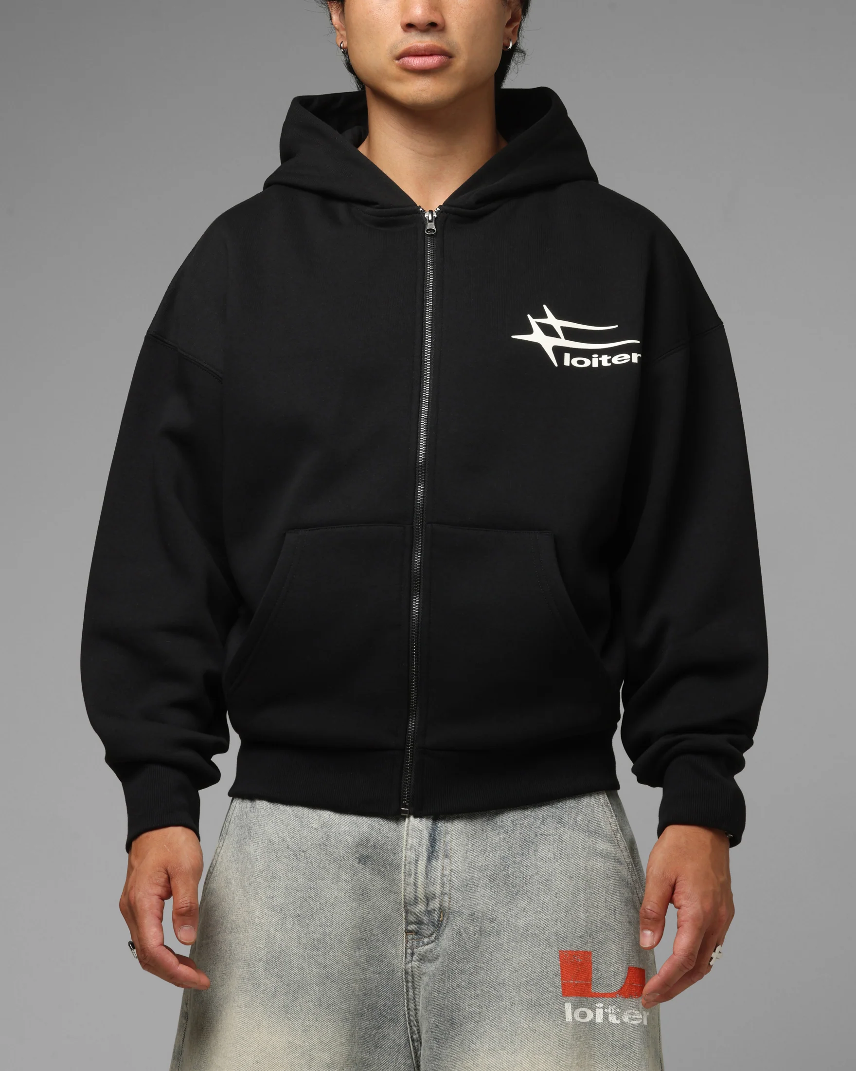 Loiter Ultra Hybrid Zip Hoodie Black/Camo - Image 2