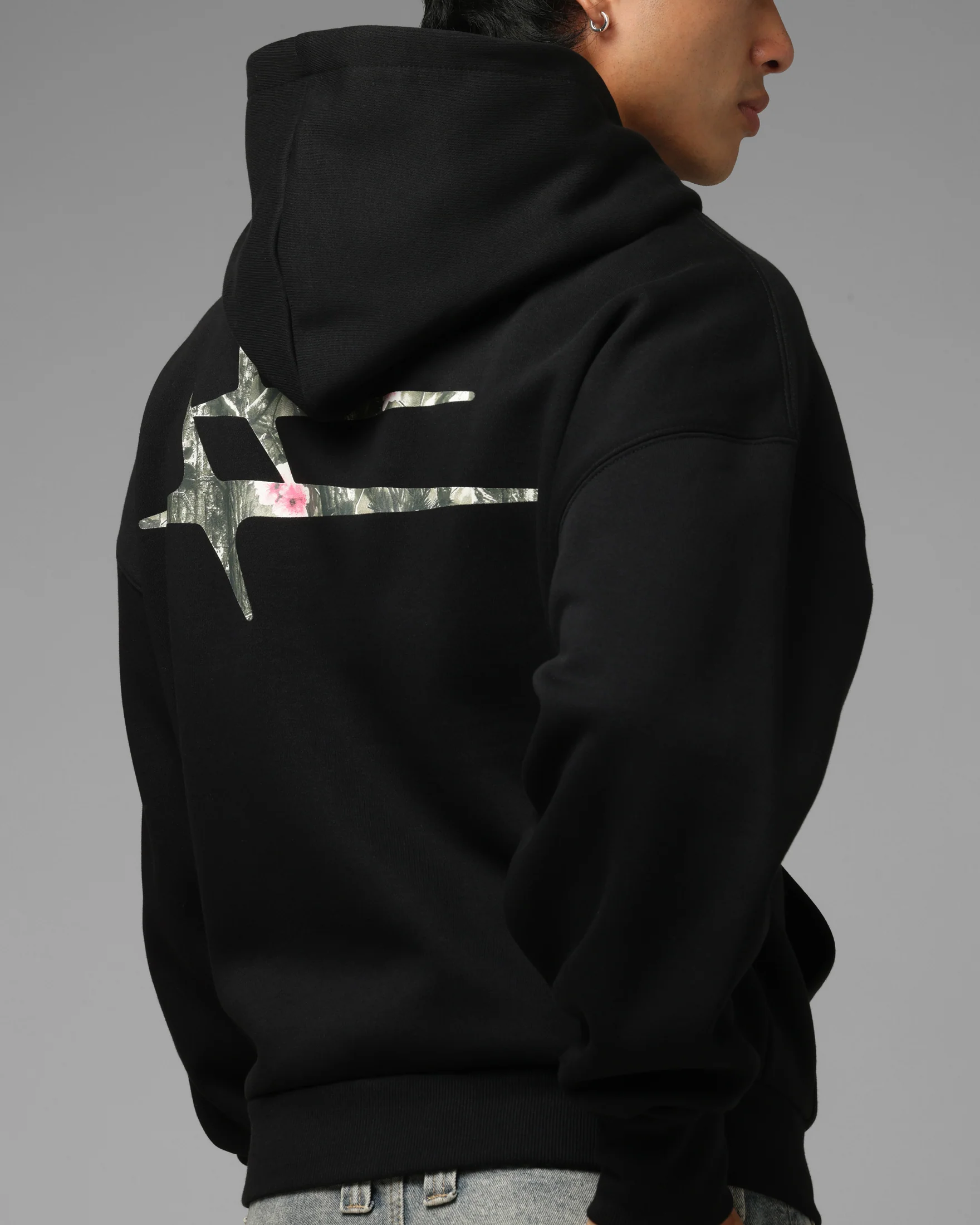 Loiter Ultra Hybrid Zip Hoodie Black/Camo - Image 7