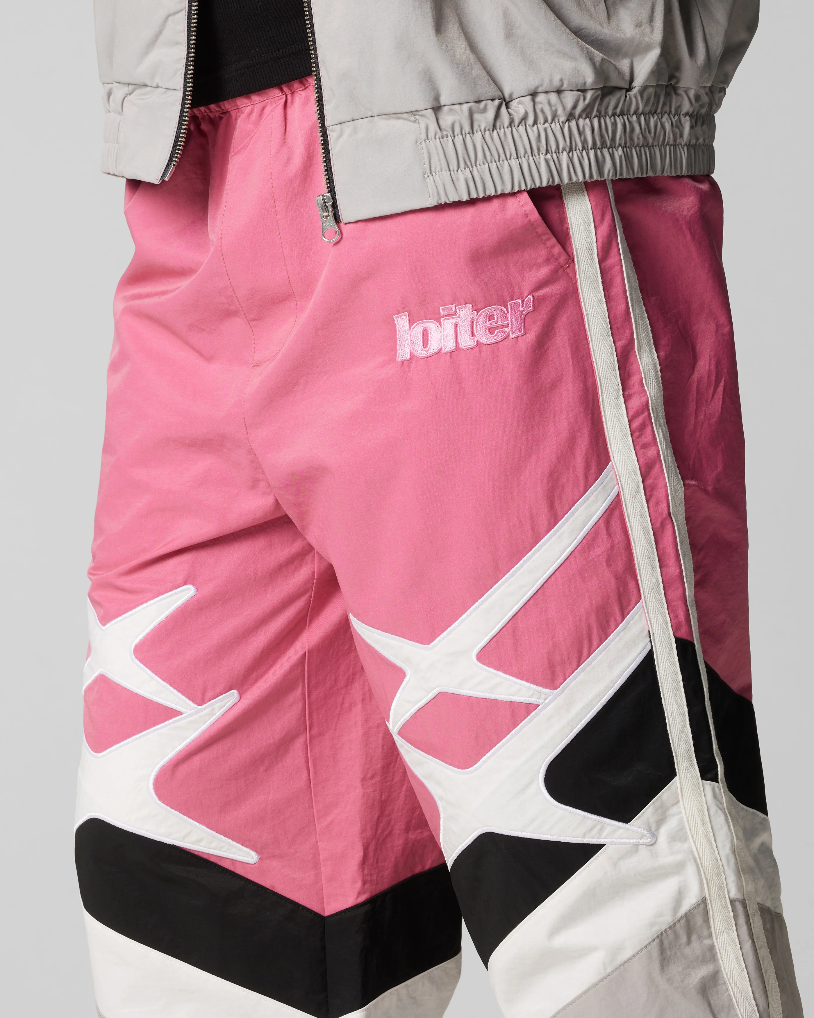 Loiter Hybrid Trackpants Pink/Grey - Image 3