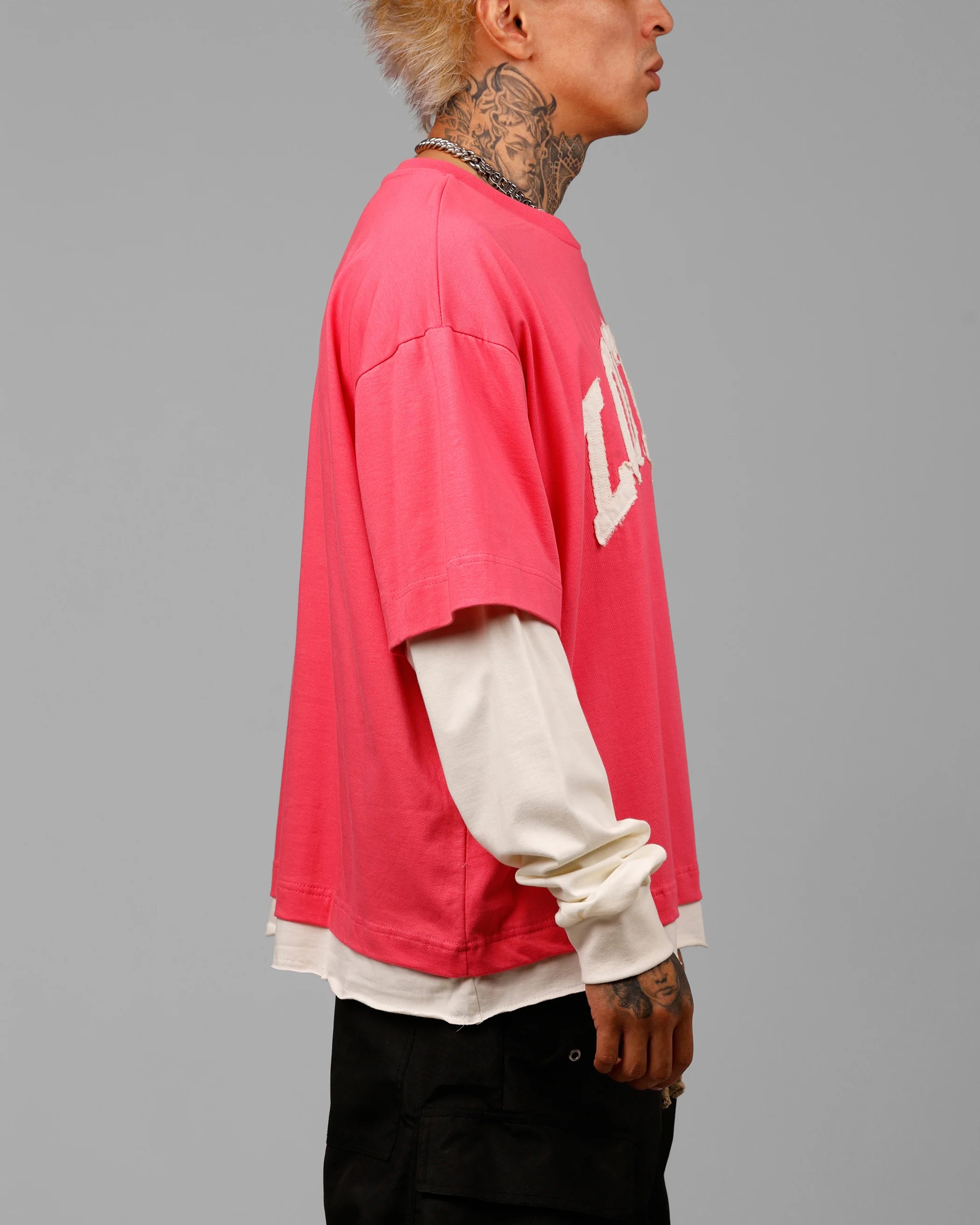 Impact Long Sleeve T-Shirt Washed Pink/White - Image 4