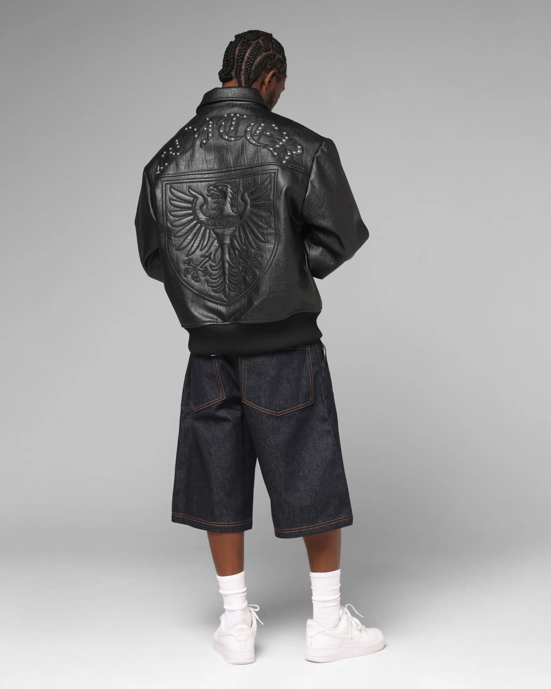 Loiter Imperial Vegan Leather Jacket Black - Image 4