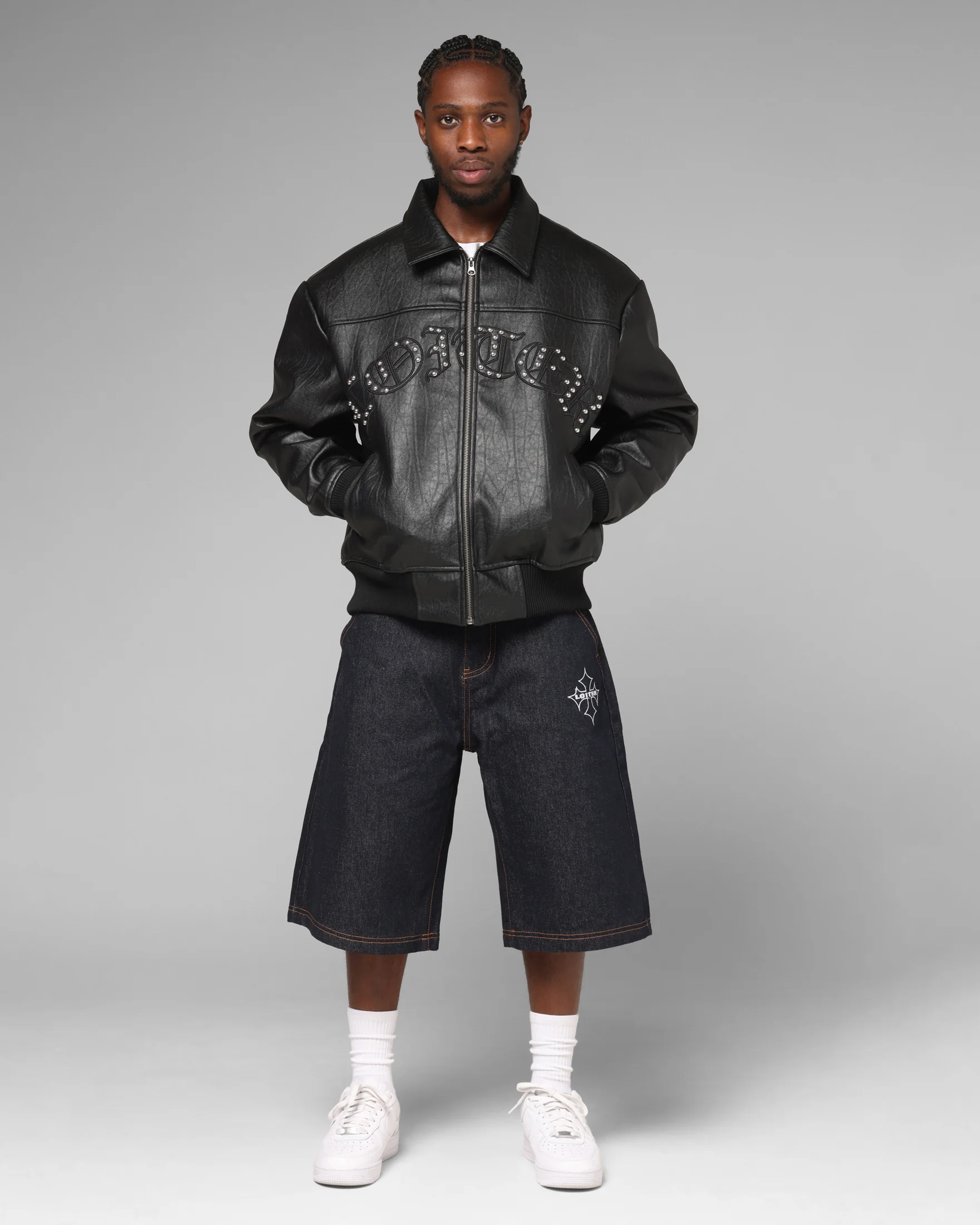 Loiter Imperial Vegan Leather Jacket Black - Image 9