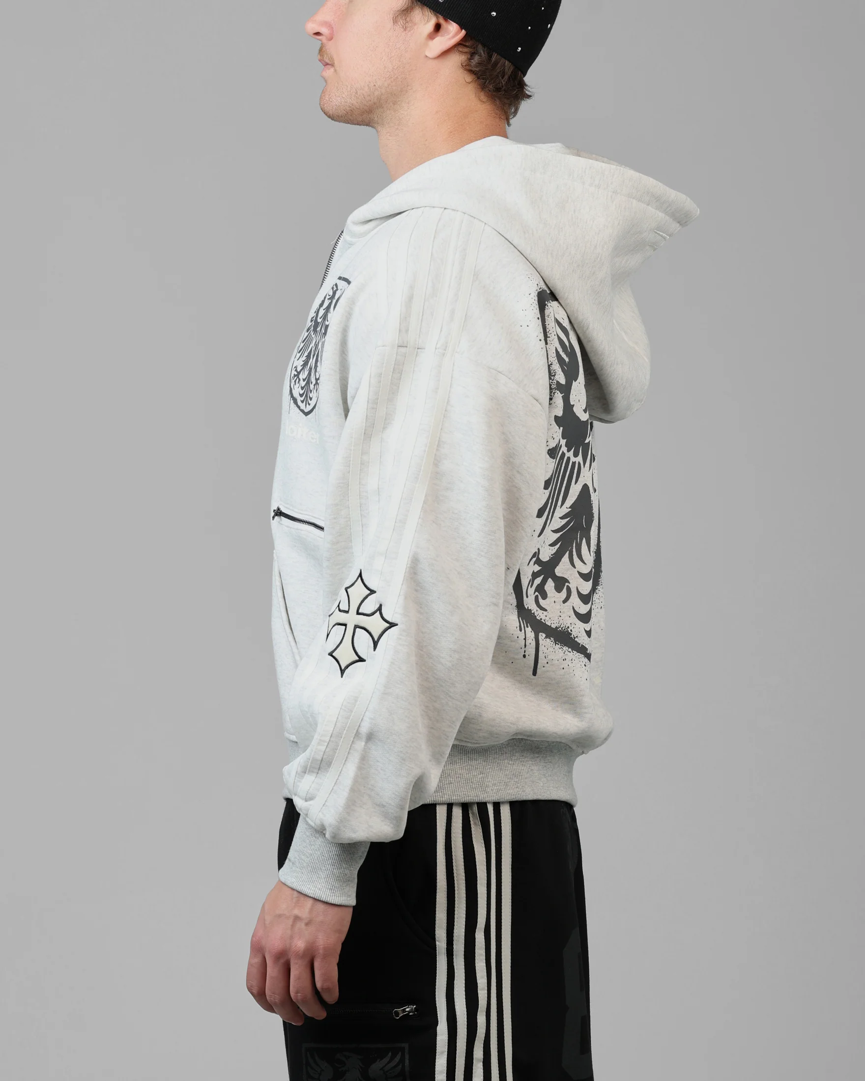 Imperial Zip Hoodie Grey - Image 5