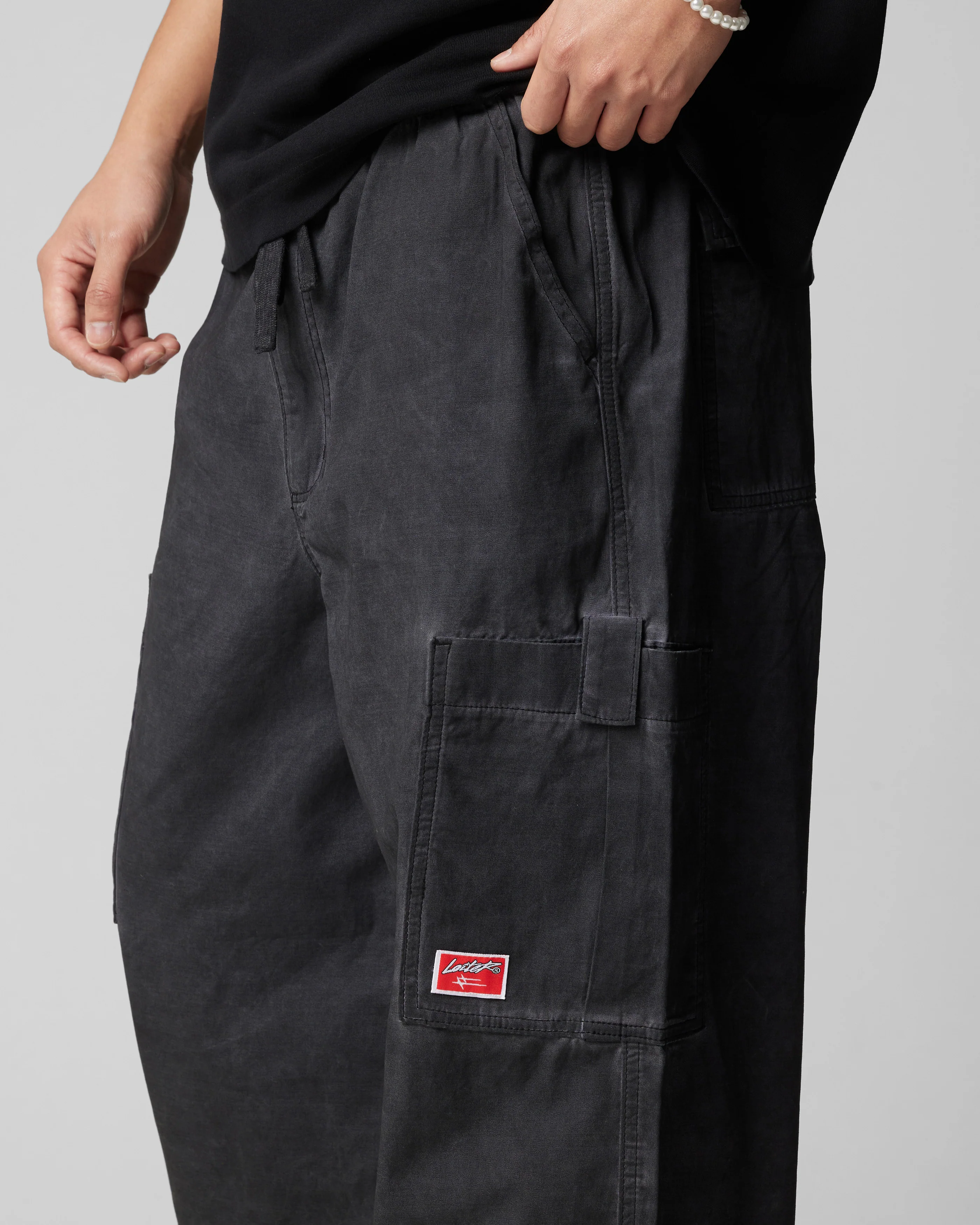 Loiter Kraven Parachute Pants Washed Black - Image 4