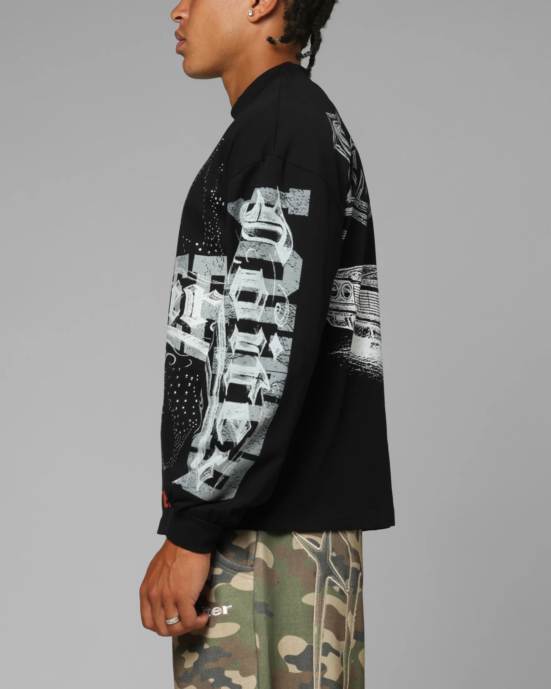 Loiter Low Rider Long Sleeve T-Shirt Black - Image 6