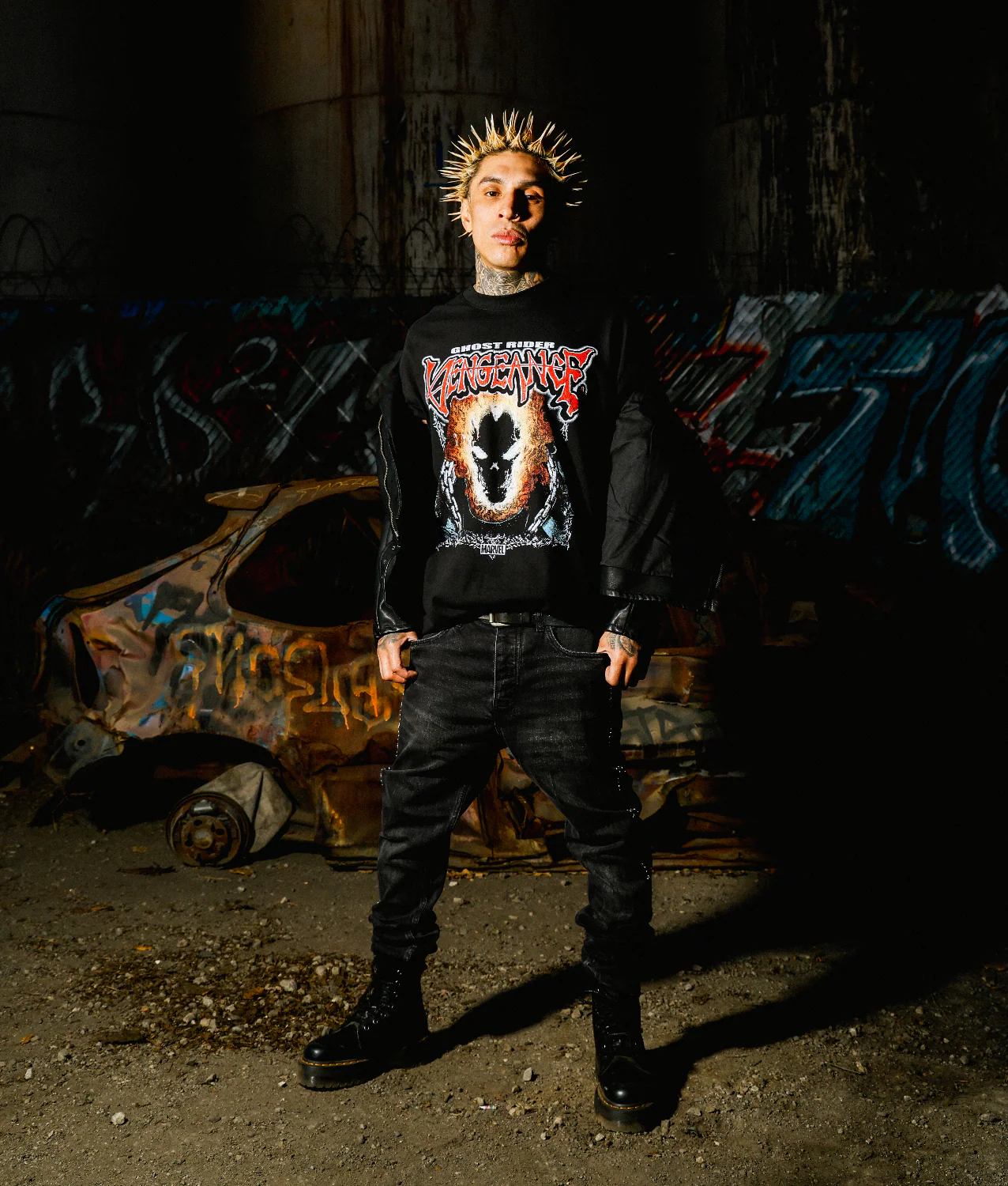 Marvel Ghost Rider Heavyweight T-Shirt Black - Image 2