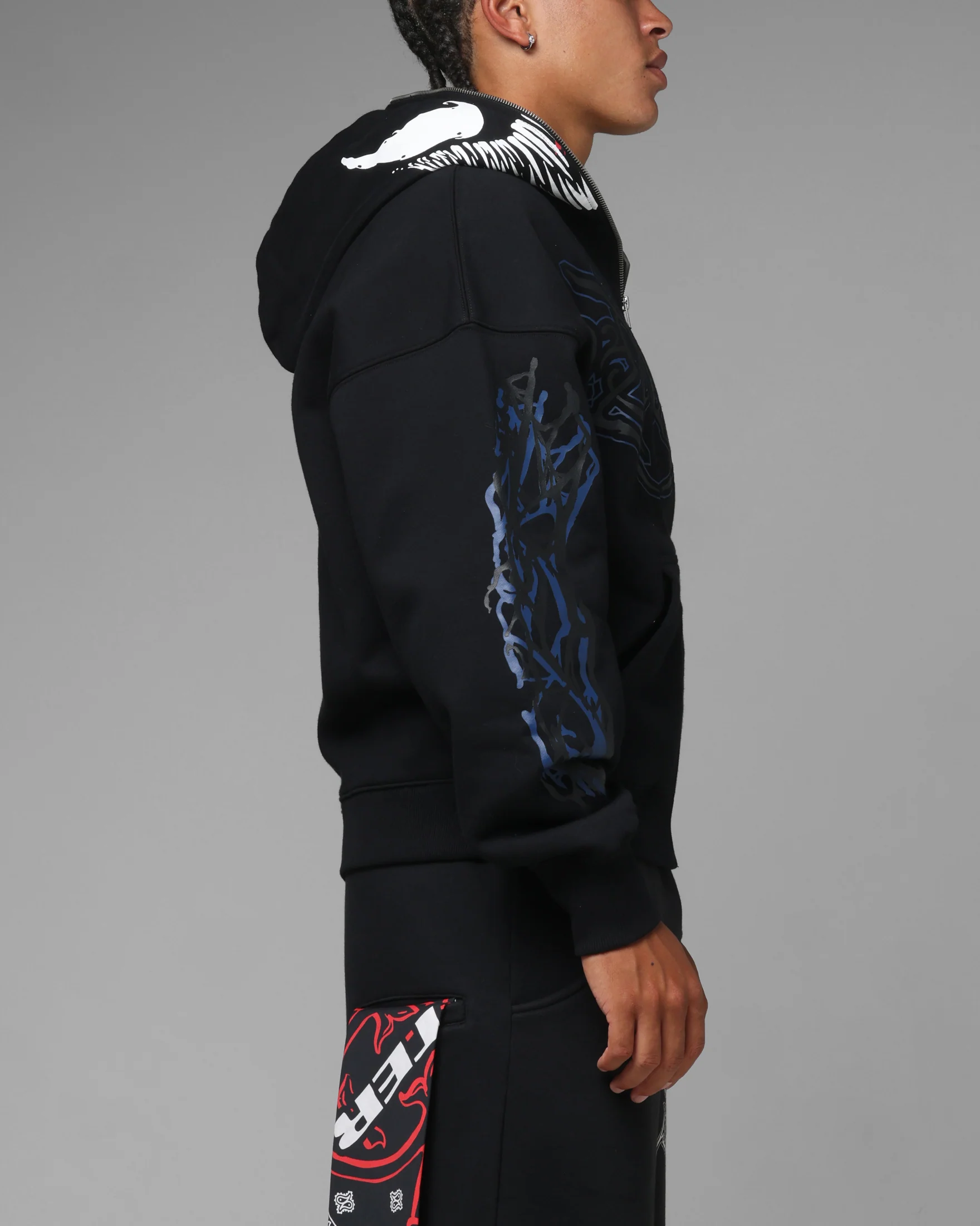 Loiter Marvel Venom Zip Through Hoodie Black - Image 5