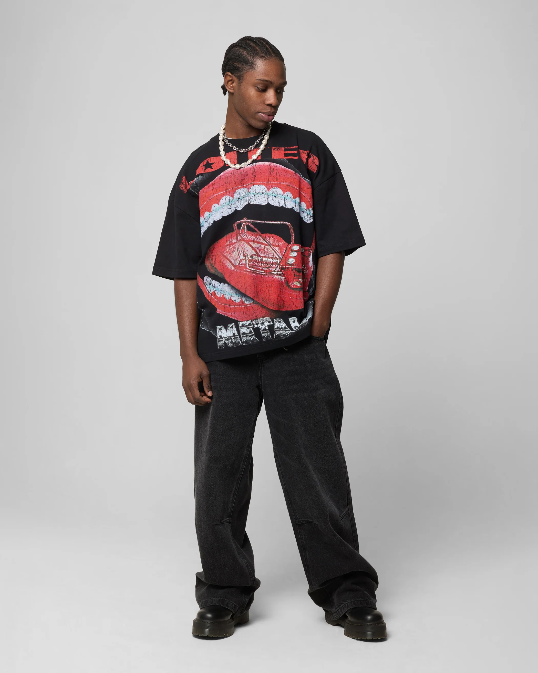 Metal Mouth T-Shirt Vintage Black - Image 3