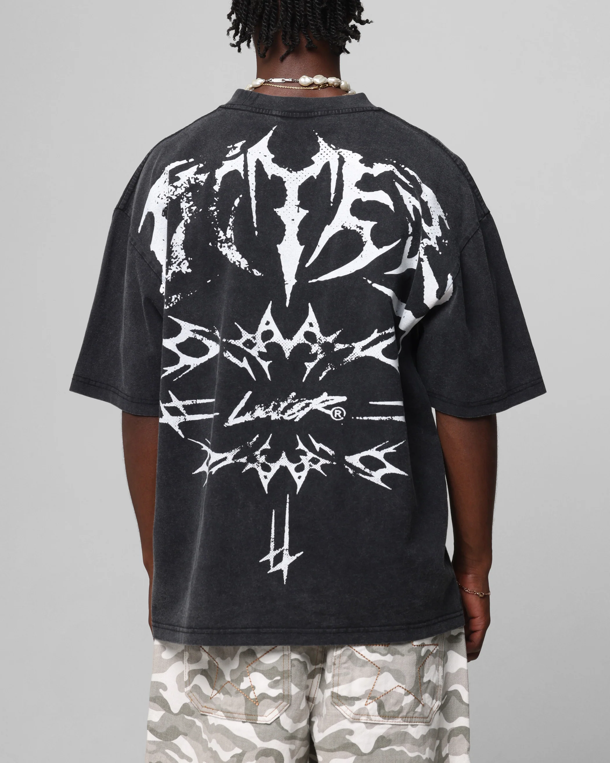Loiter Metal Stacked Vintage T-Shirt Vintage Black - Image 2