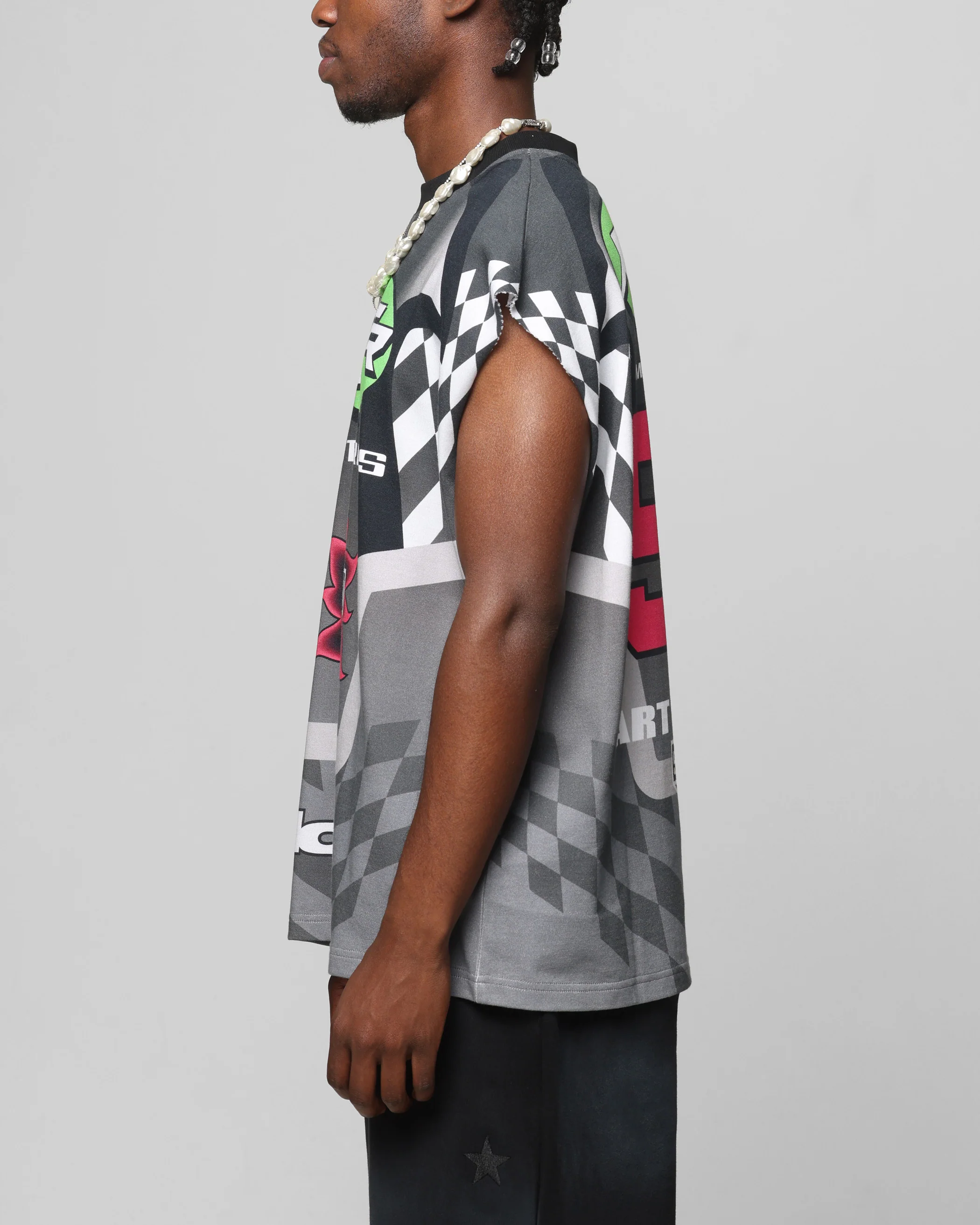 Loiter Motorsport Muscle T-Shirt Grey/Multi-Coloured - Image 6