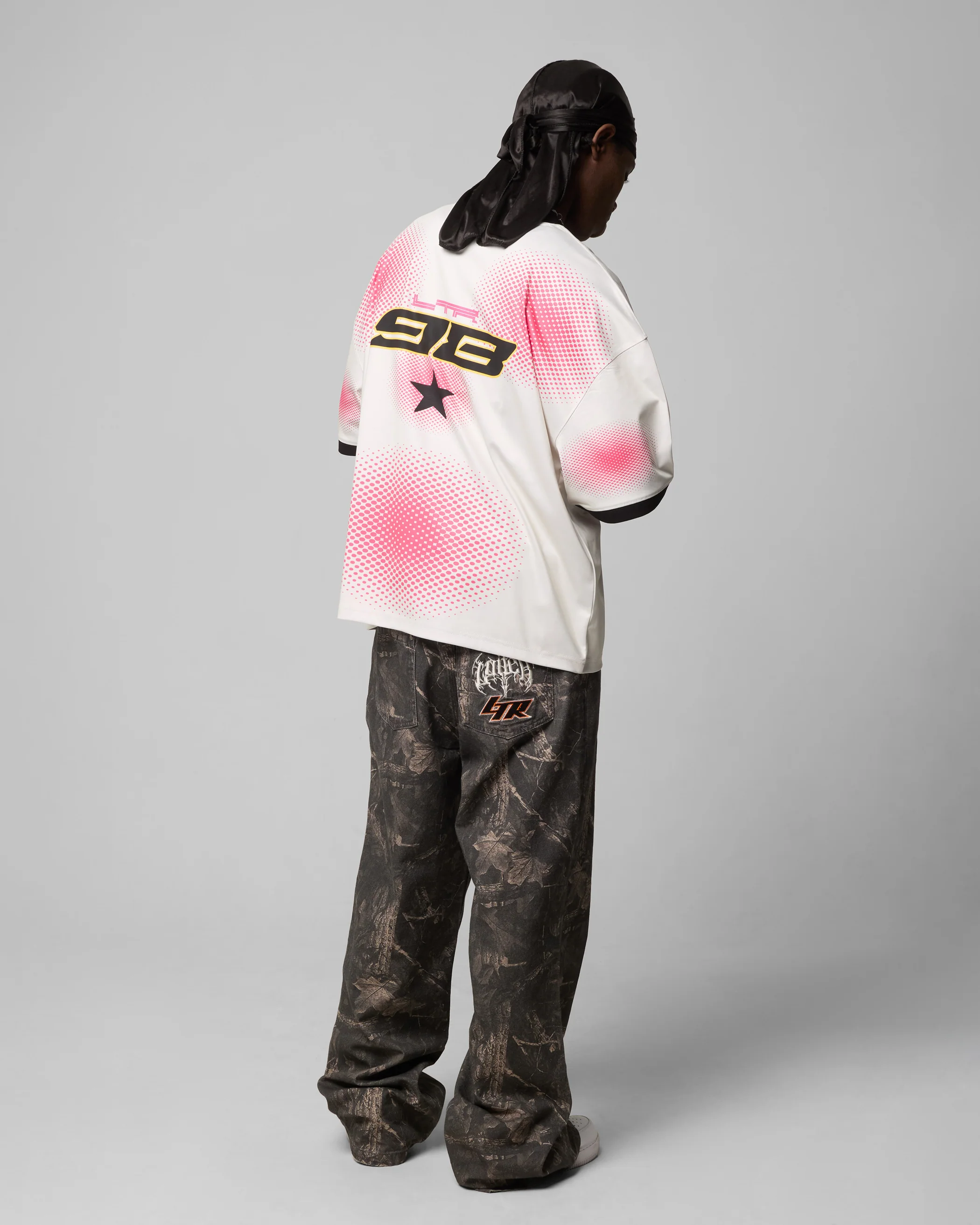 Loiter Motorway Sport T-Shirt Off White/Pink - Image 4