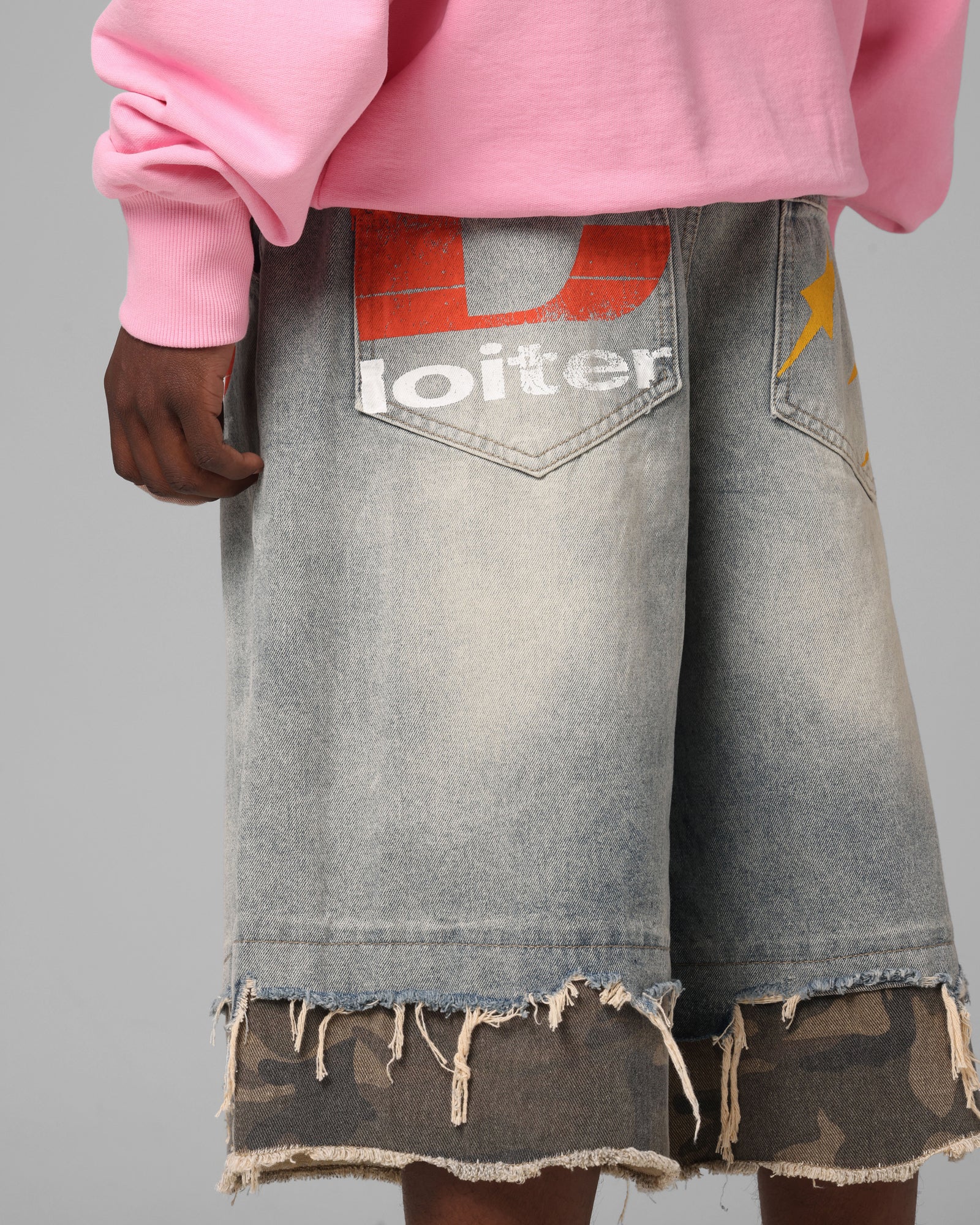 Loiter Oil Rig Denim Jorts Blue Wash - Image 3