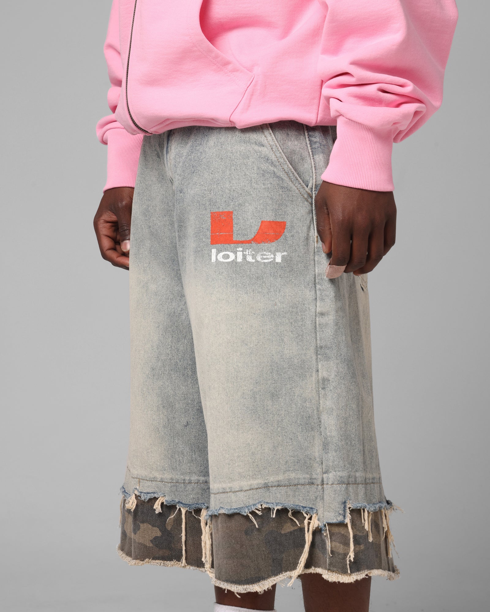 Loiter Oil Rig Denim Jorts Blue Wash - Image 4