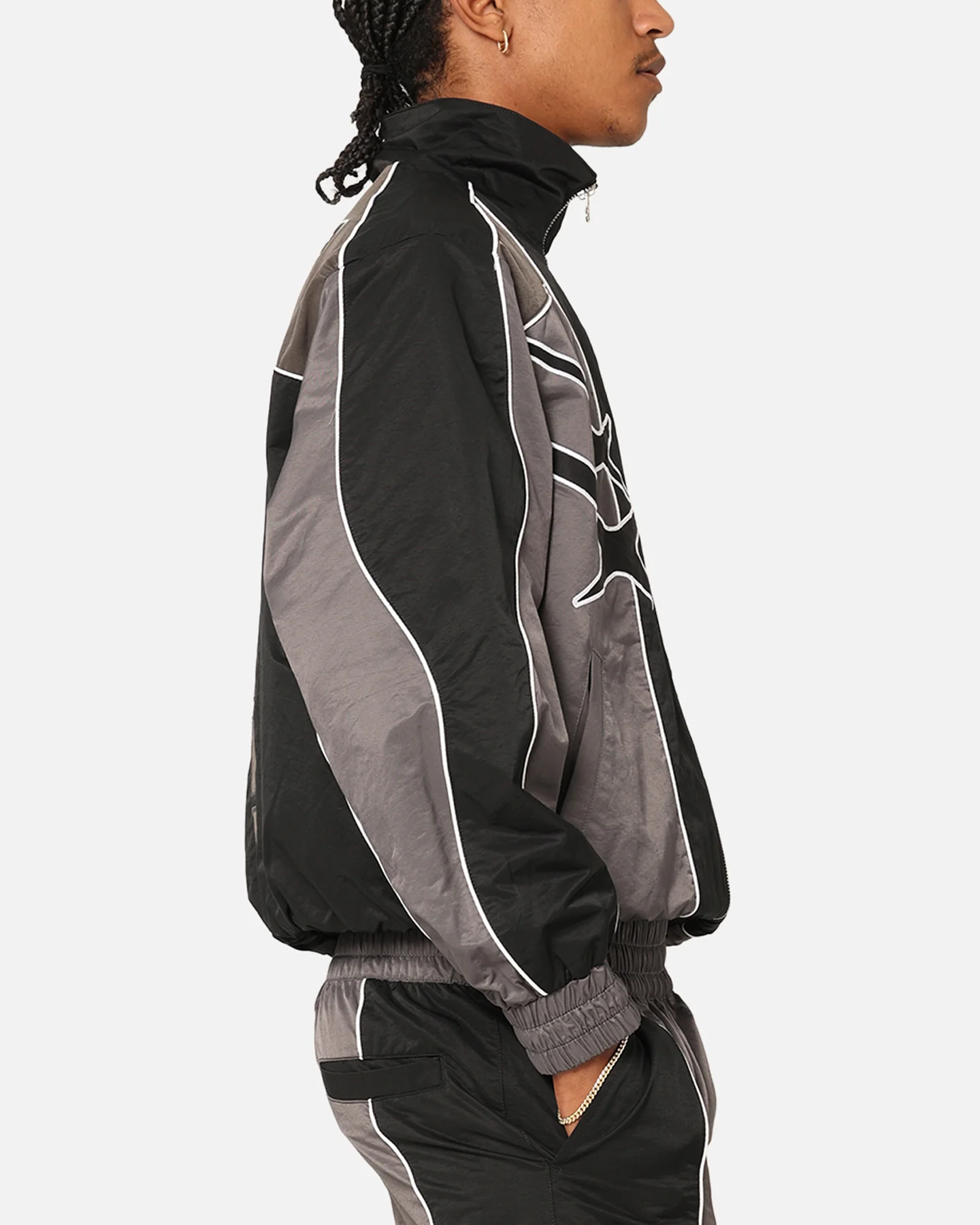 Paradise Track Jacket Black/Grey - Image 4