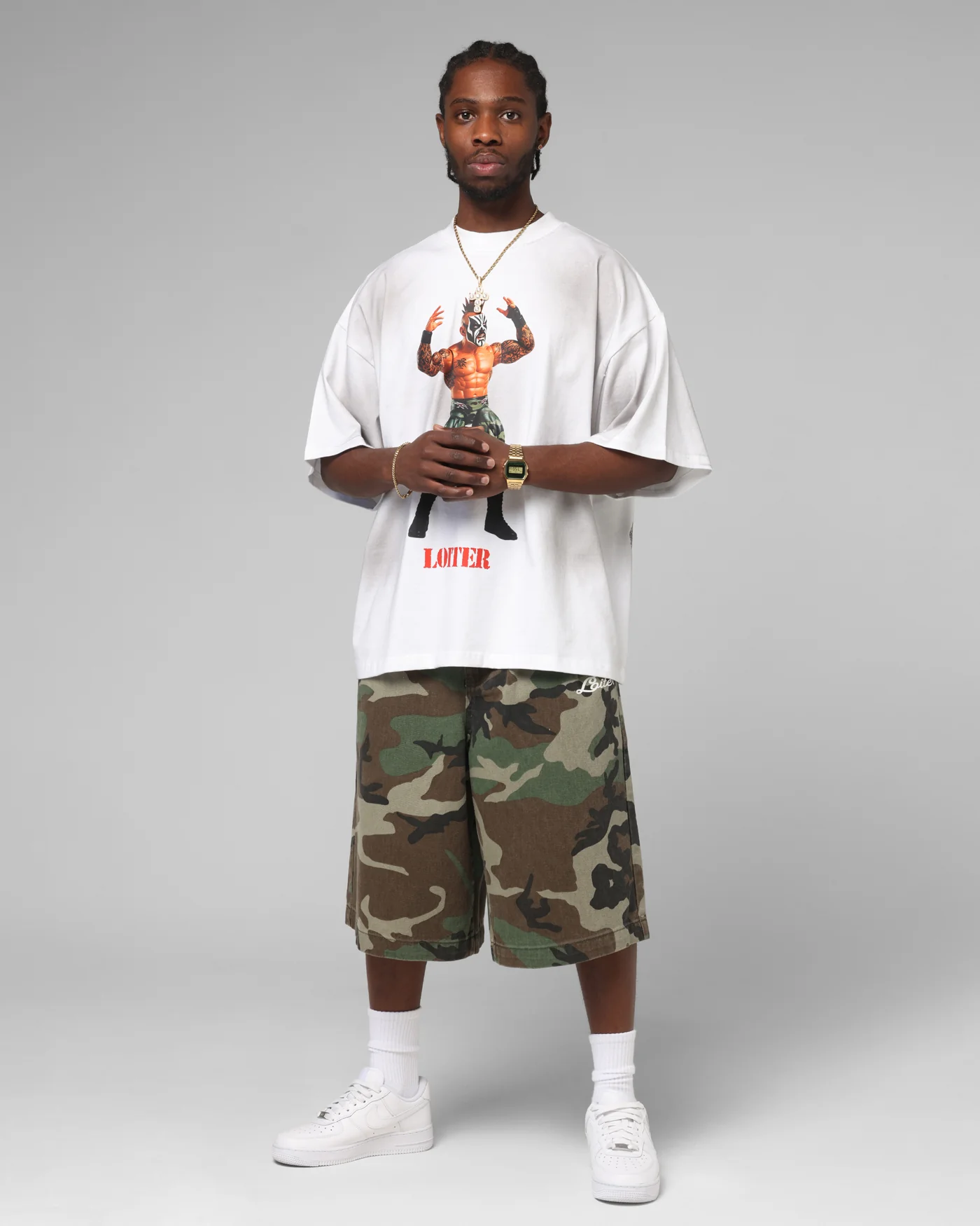 Loiter Premium Action Figure T-Shirt White - Image 3