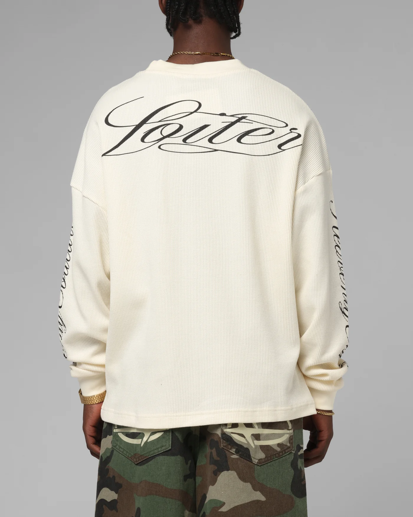 Loiter Purity Thermal Long Sleeve T-Shirt Off White - Image 2