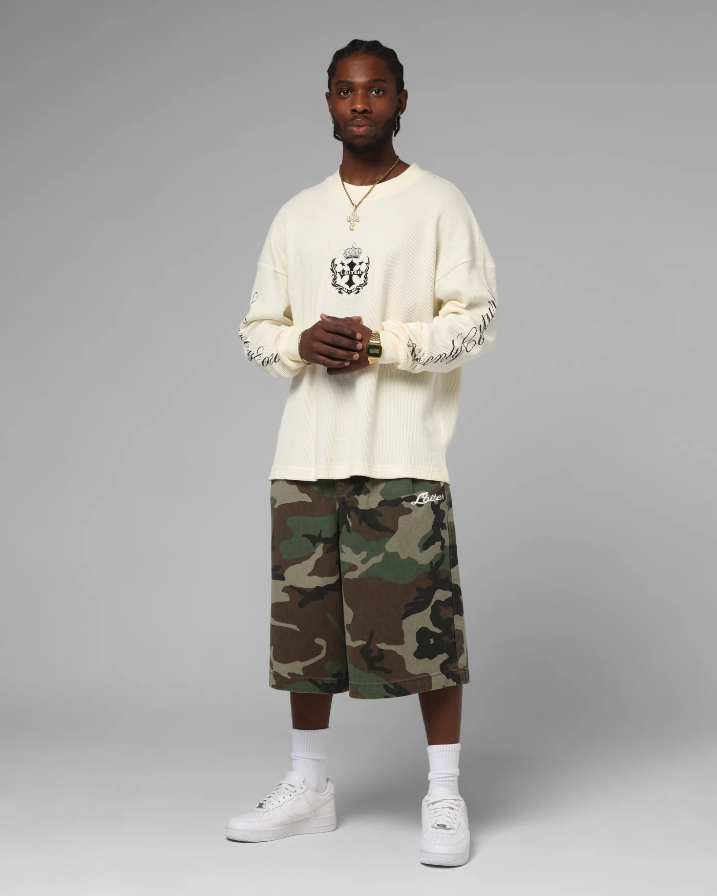 Loiter Purity Thermal Long Sleeve T-Shirt Off White - Image 3