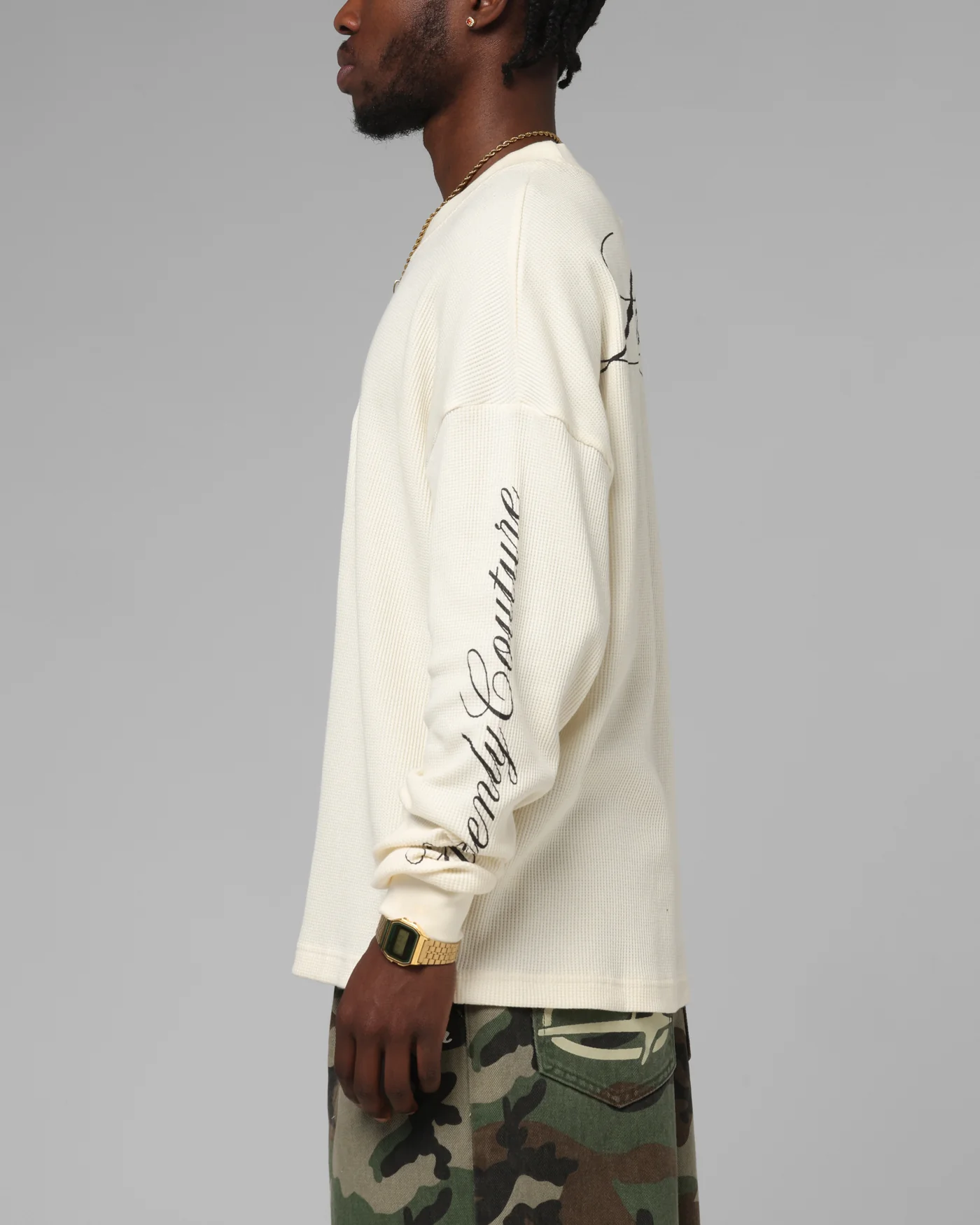 Loiter Purity Thermal Long Sleeve T-Shirt Off White - Image 6