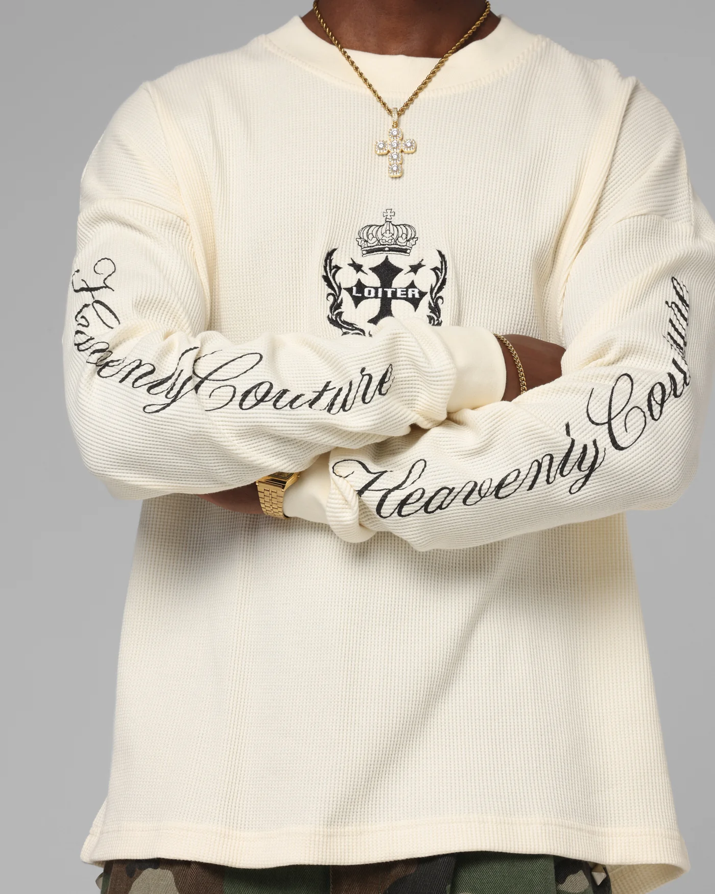 Loiter Purity Thermal Long Sleeve T-Shirt Off White - Image 9