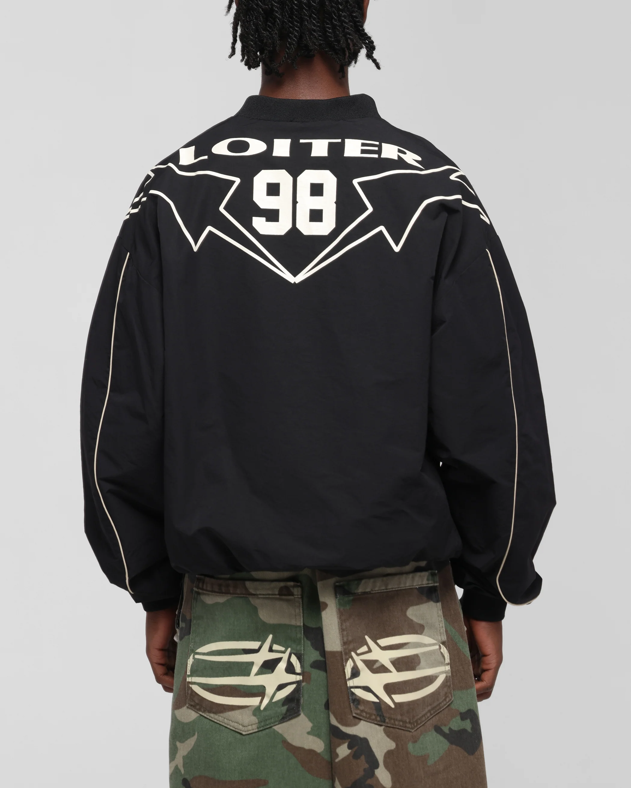 Loiter Racer Nylon Jersey Crewneck Black - Image 2
