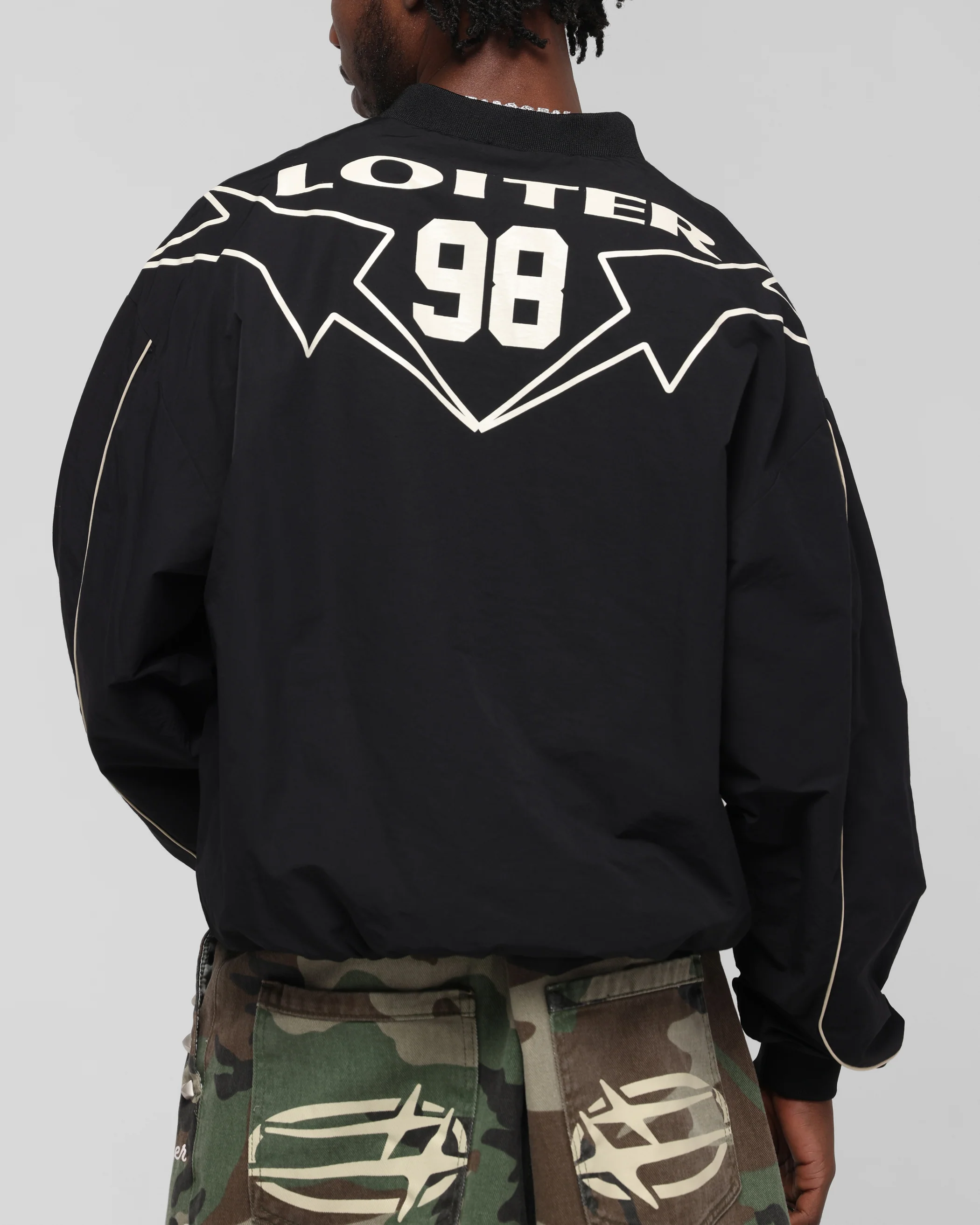 Loiter Racer Nylon Jersey Crewneck Black - Image 7