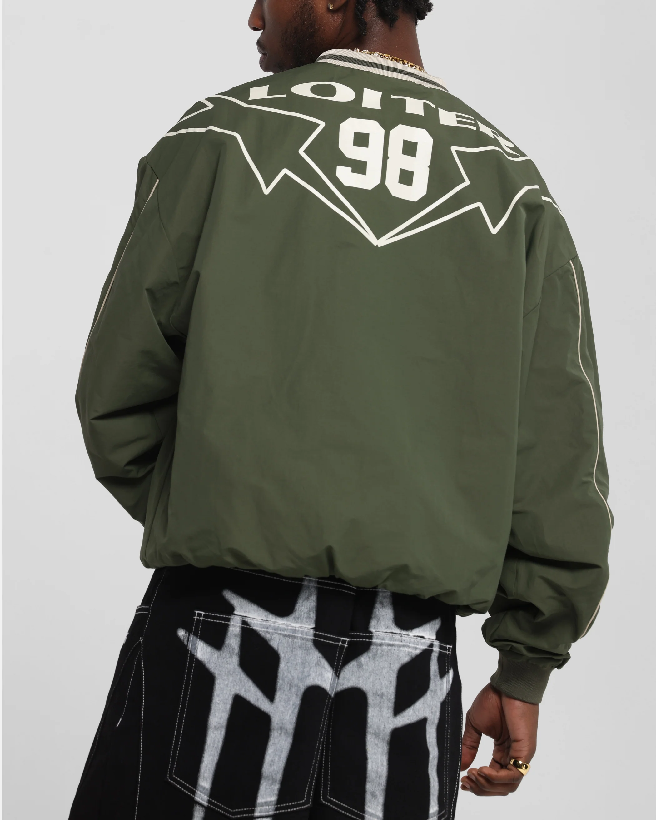 Loiter Racer Nylon Jersey Crewneck Dark Green - Image 8