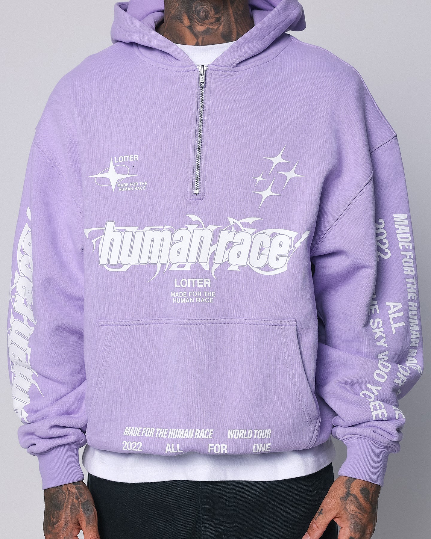 Loiter Rave Zip Hoodie Lilac - Image 4