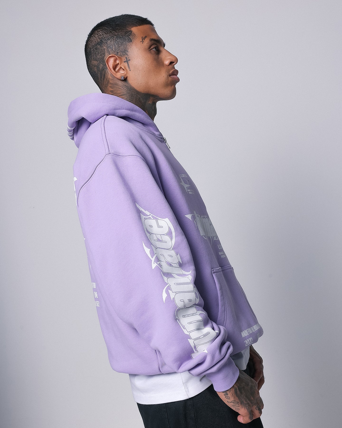 Loiter Rave Zip Hoodie Lilac - Image 6