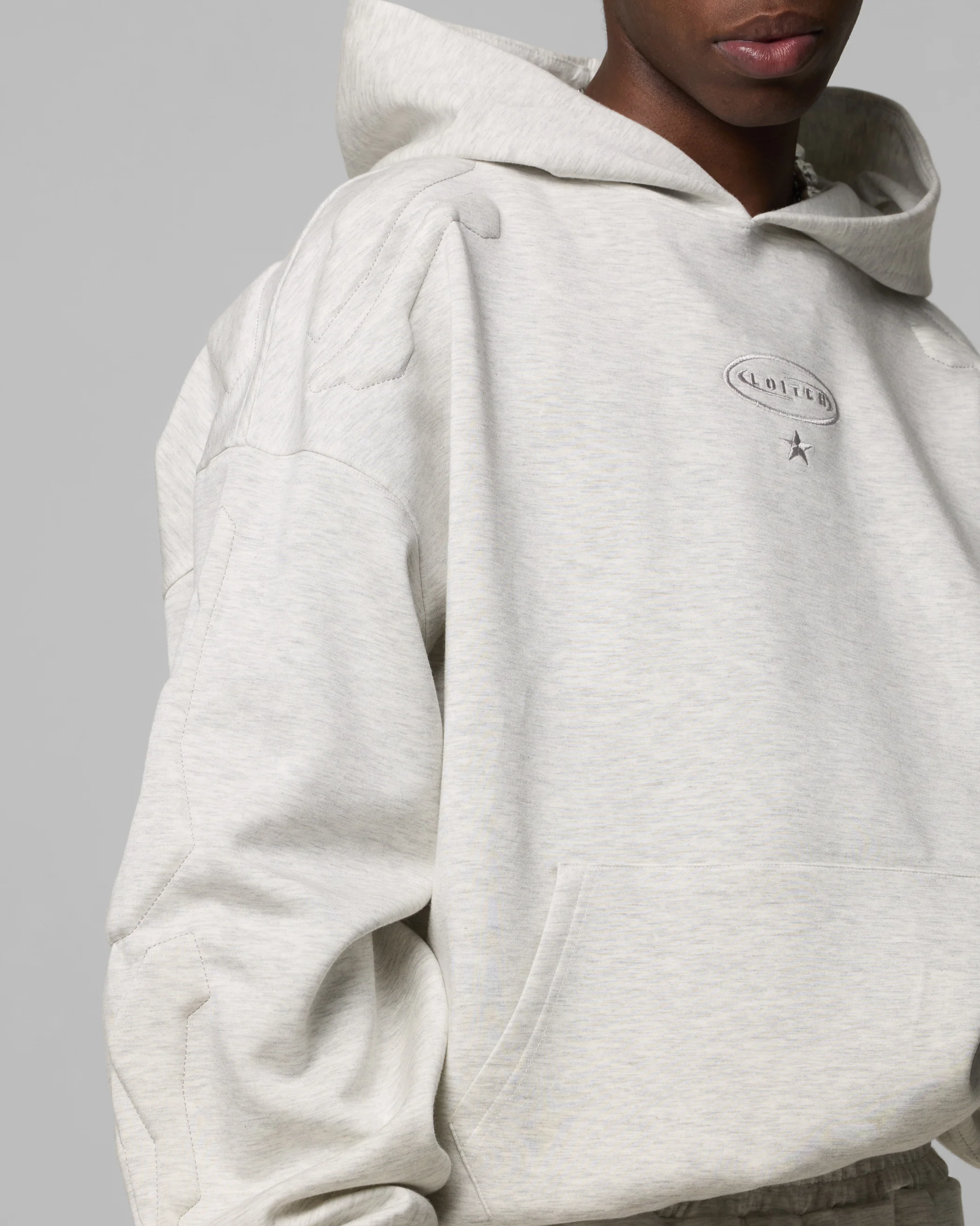 Sandevistan Hoodie Grey Marle - Image 7