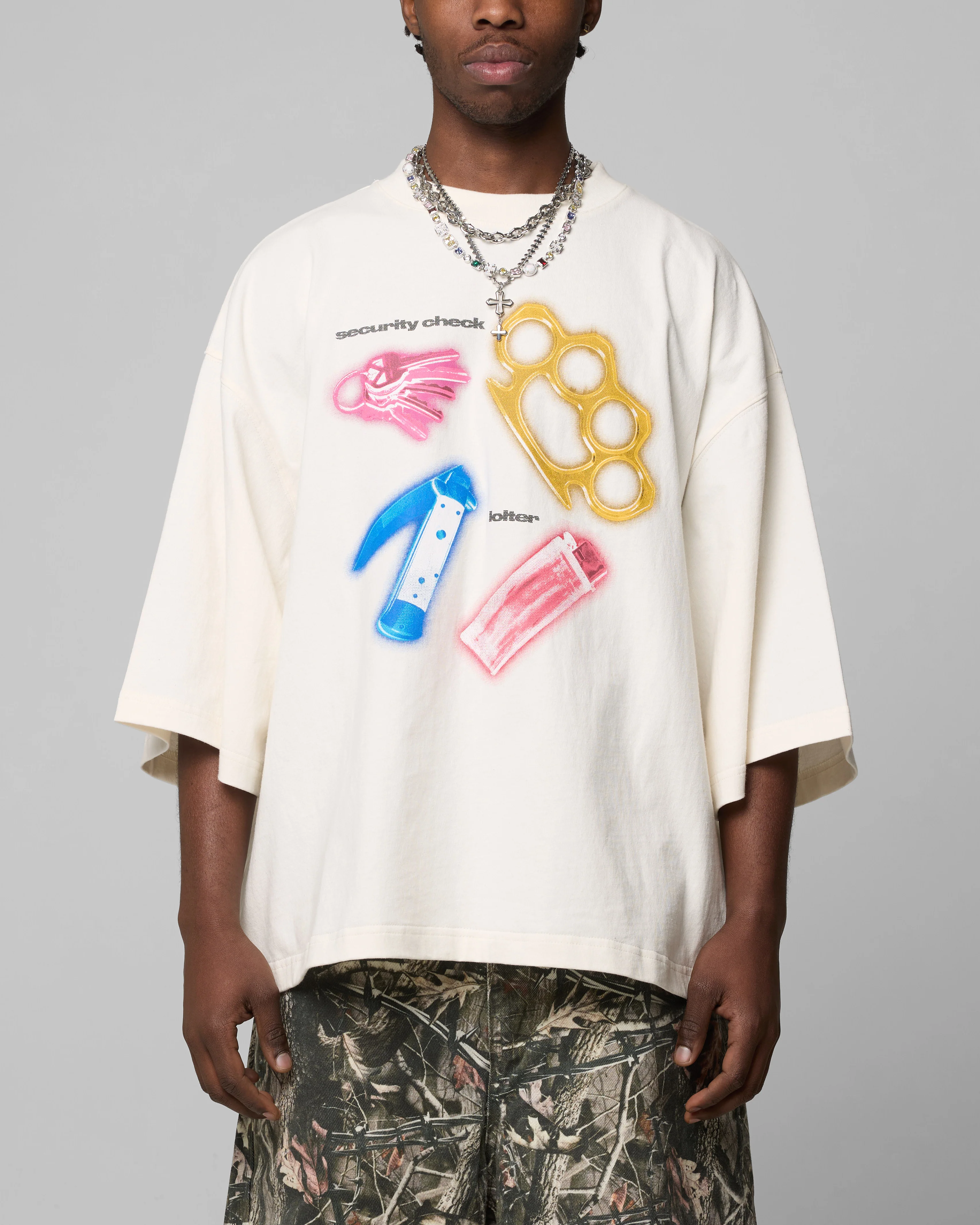 Security Check Box T-Shirt Off White