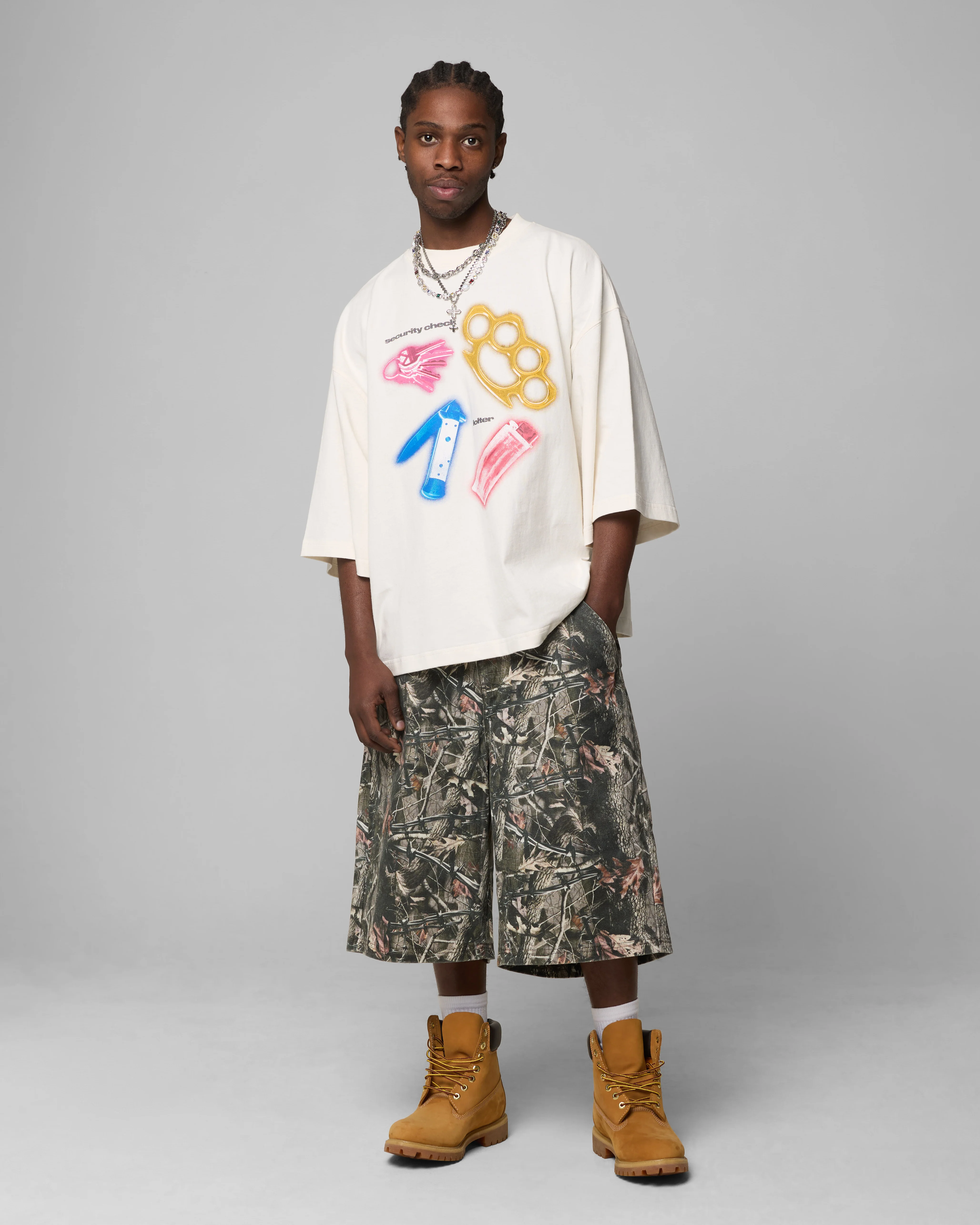 Security Check Box T-Shirt Off White - Image 3